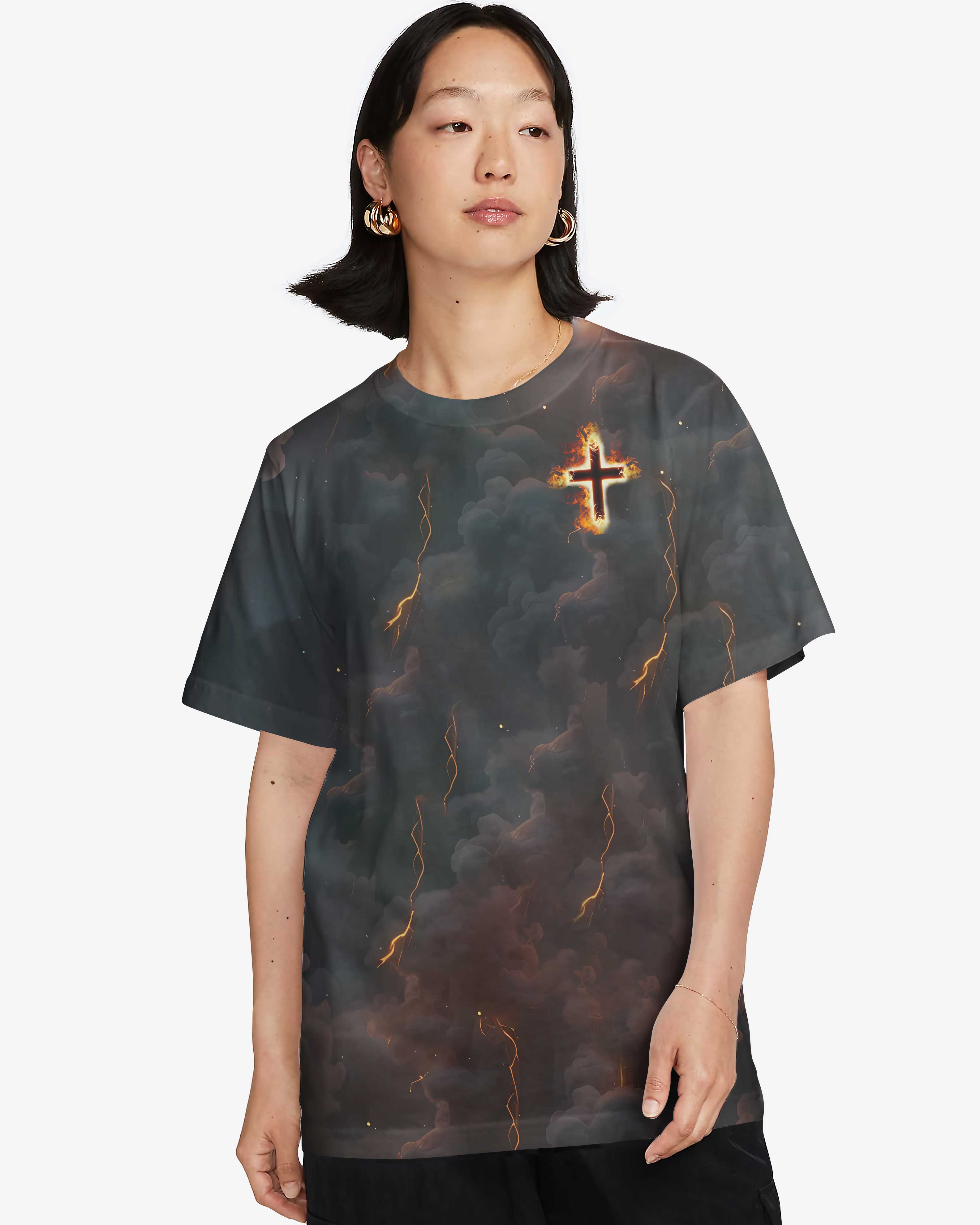 Held By His Fire Saved By His Grace All Over Print T-Shirt