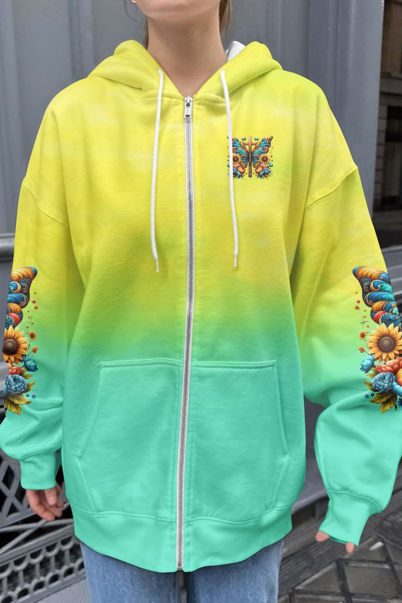 Faith Hope Love All Over Print Zip Hoodie