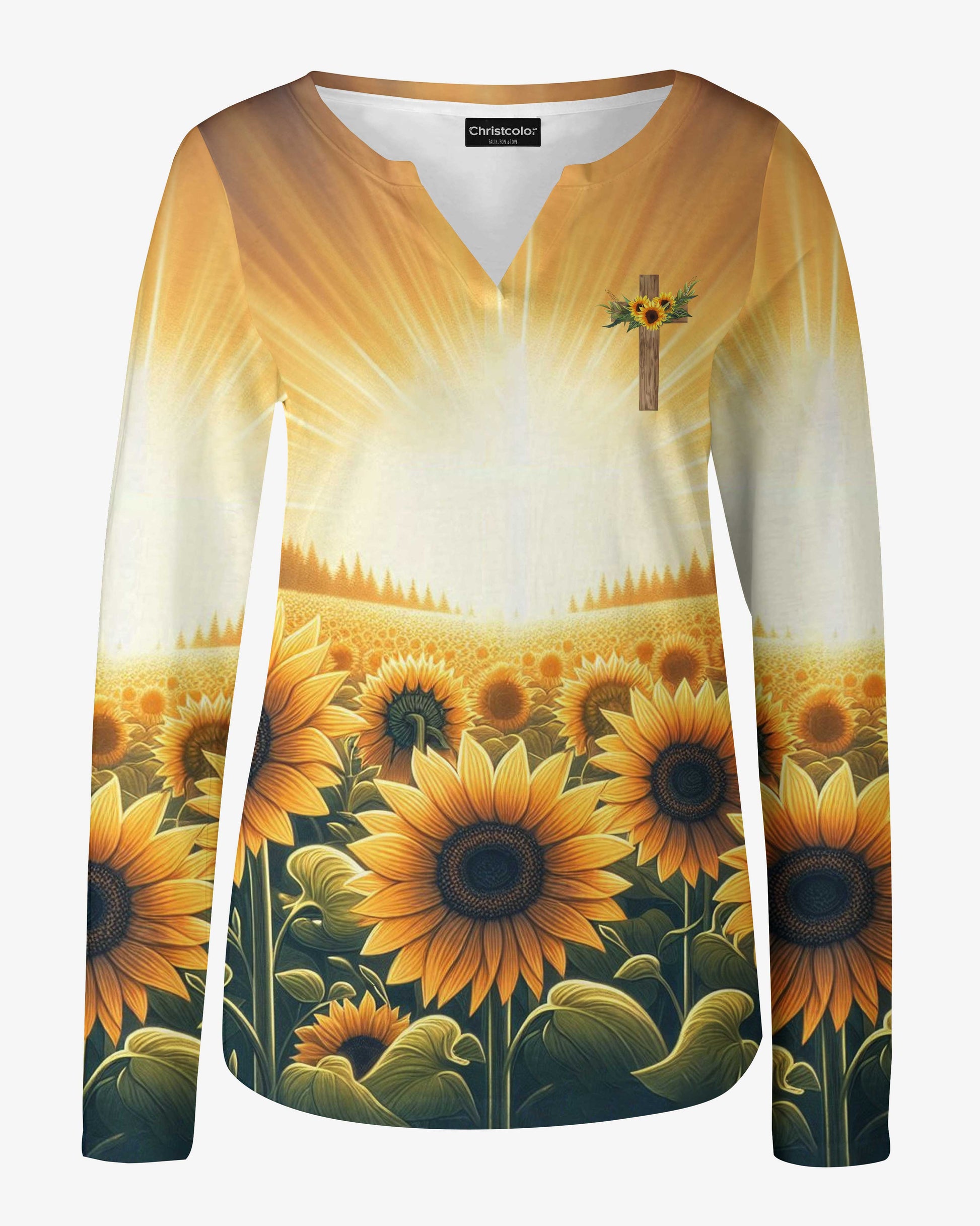 God's Grace Is Sufficient For Me All Over Print V-neck Long Sleeves Shirt