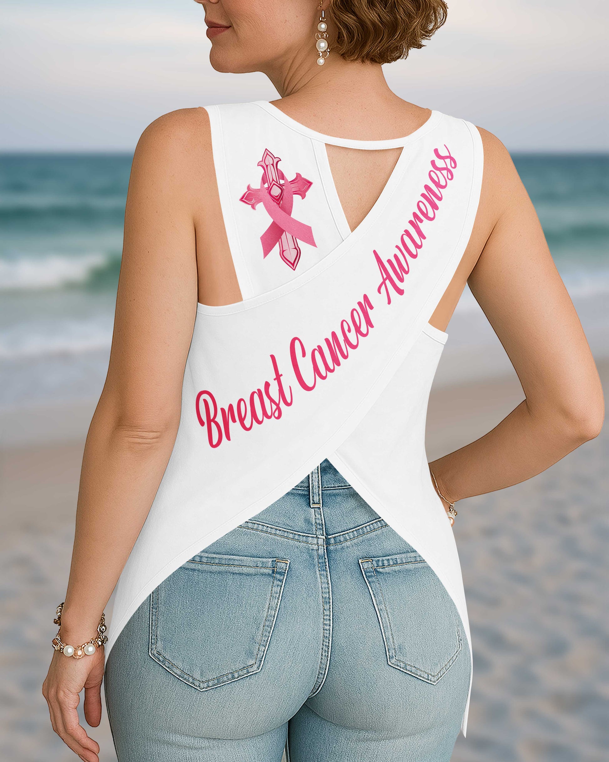 I Can Do All Things Through Christ Crop Out Wrap Back Tank Top