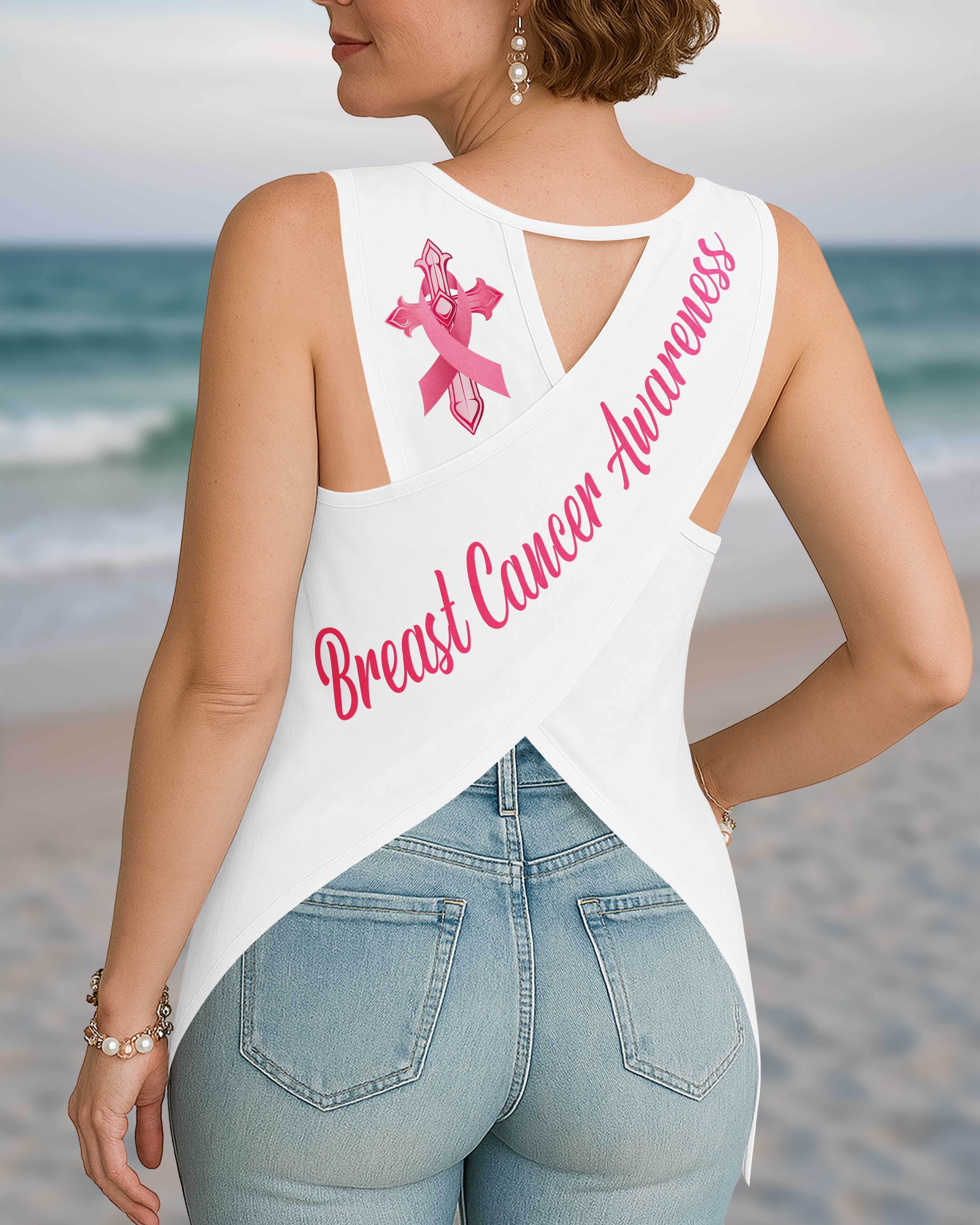 I Can Do All Things Through Christ Crop Out Wrap Back Tank Top
