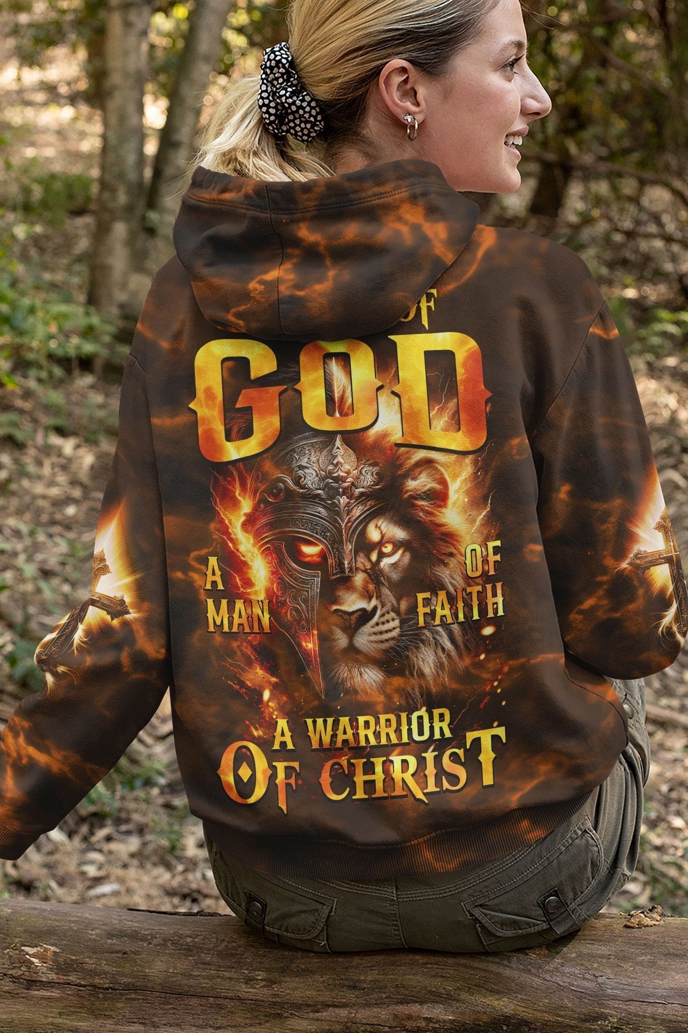 A Child Of God A Man Of Faith A Warrior Of Christ All Over Print Hoodie