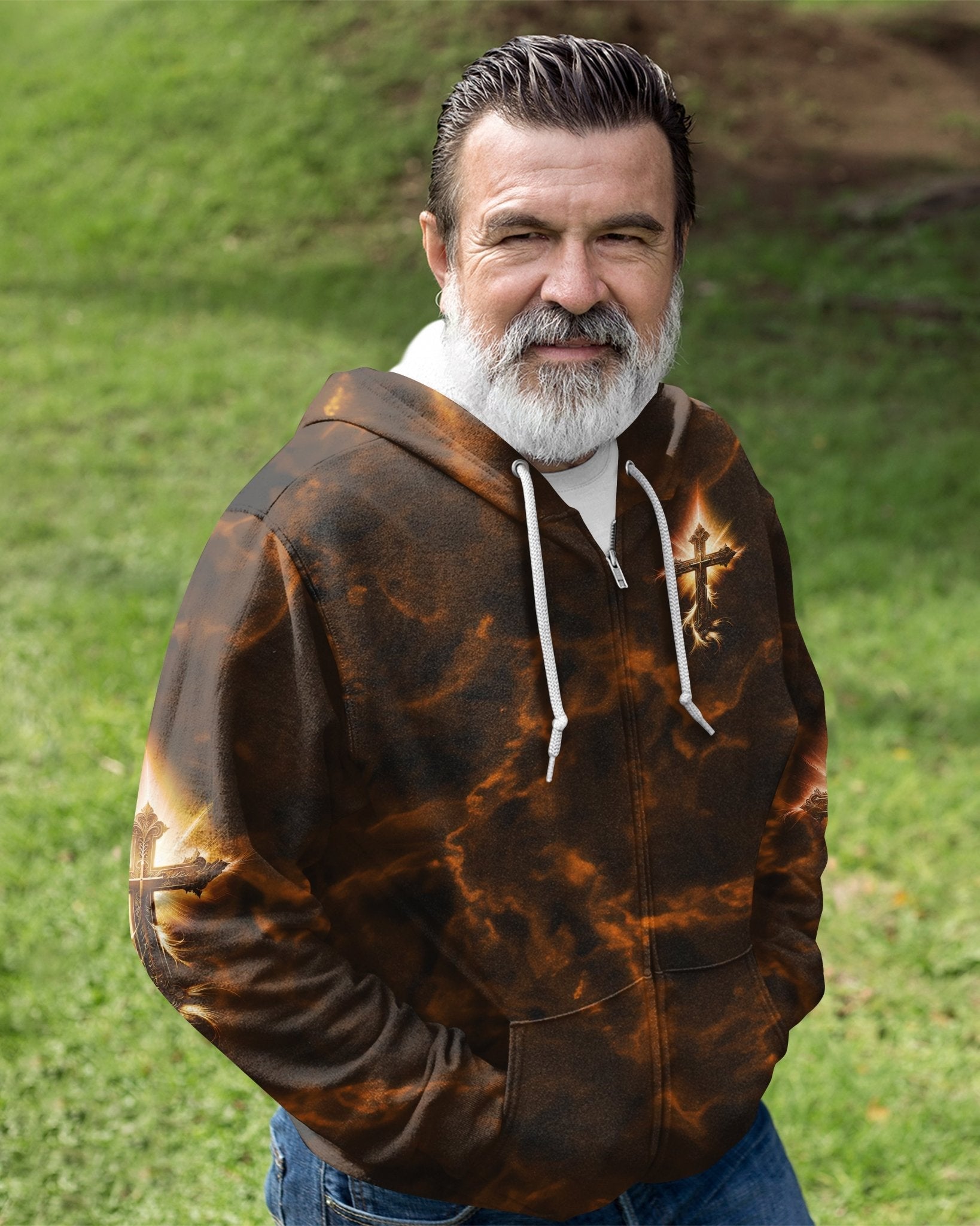A Child Of God A Man Of Faith A Warrior Of Christ All Over Print Zip Hoodie