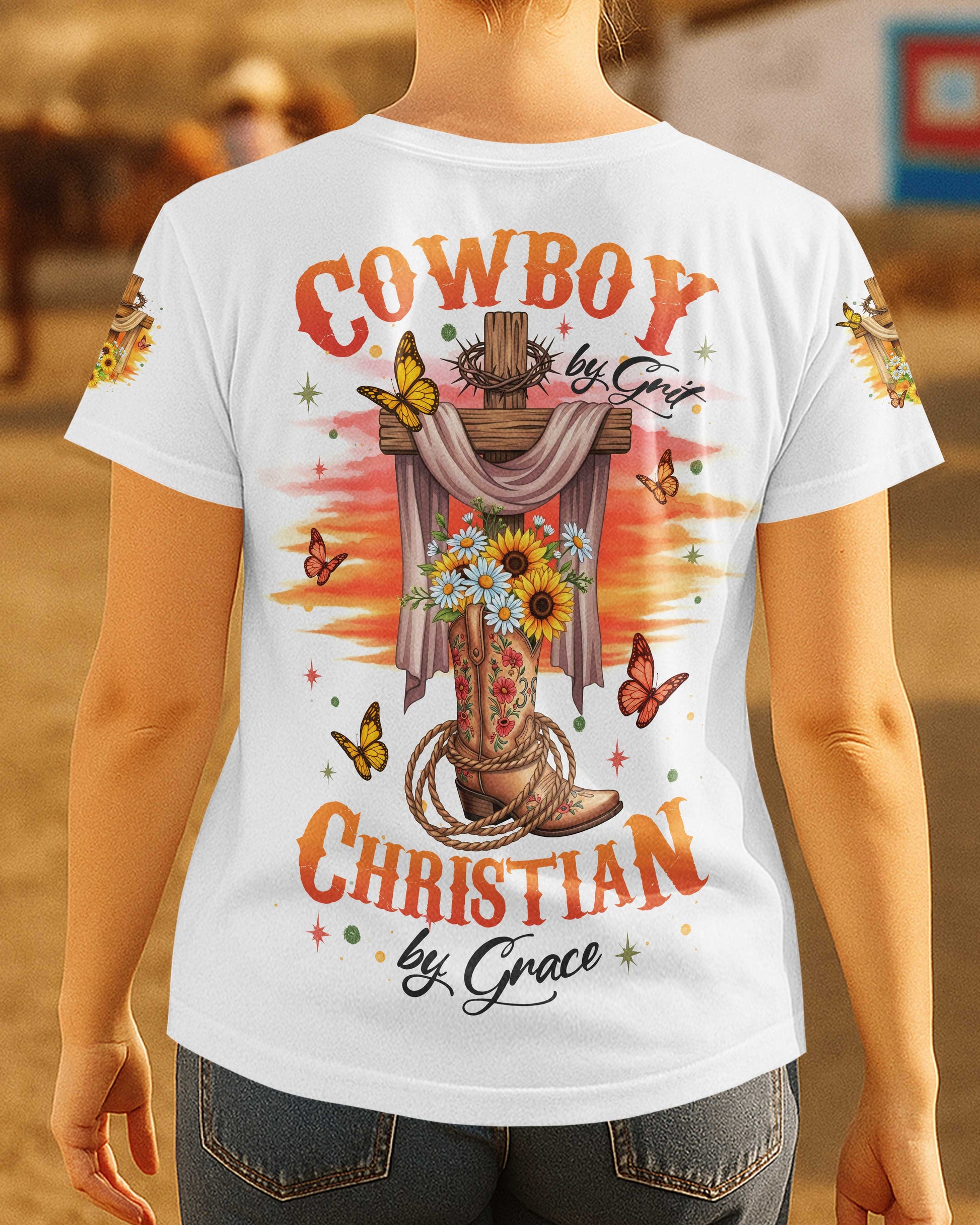 Cowboy By Grit Christian By Grace T-Shirt
