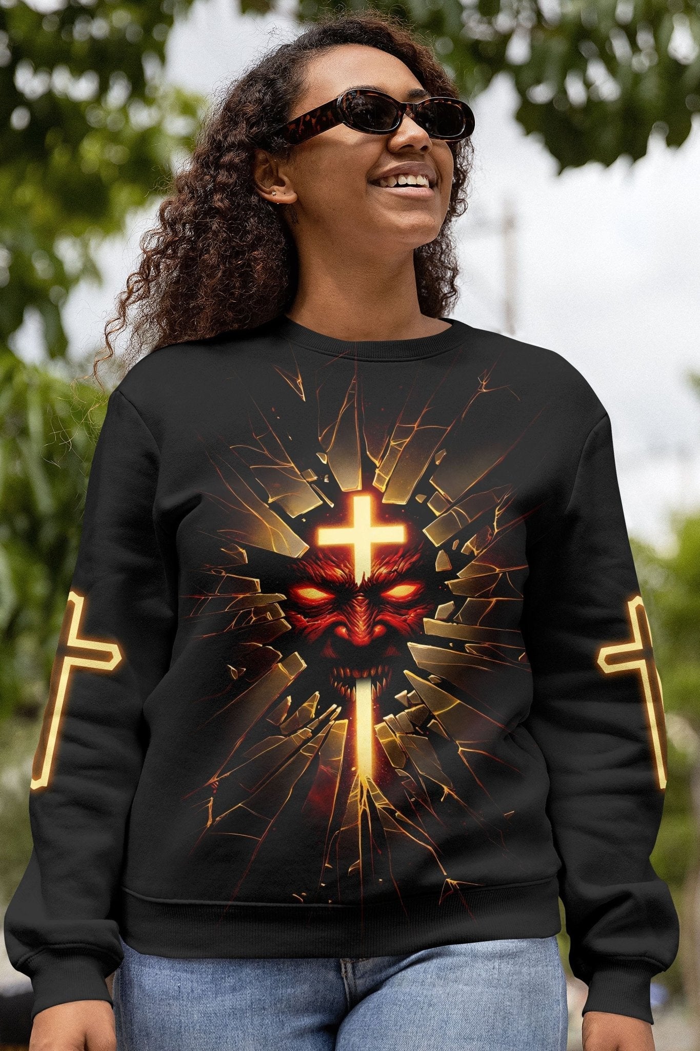 The Devil Is A Liar All Over Print Sweater