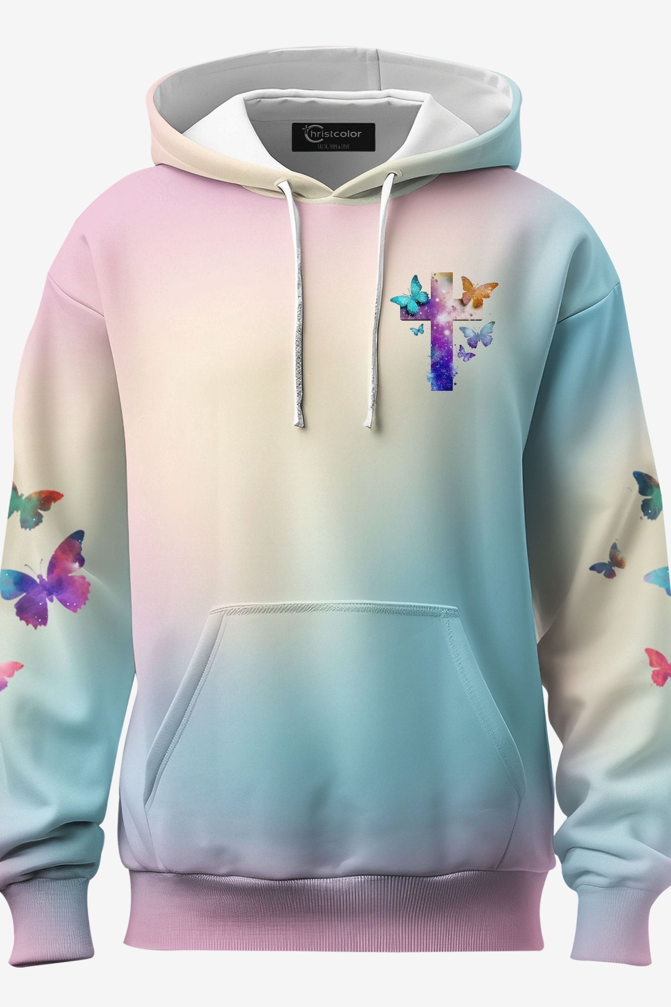 Butterfly Faith Hope Love All Over Print Hoodie
