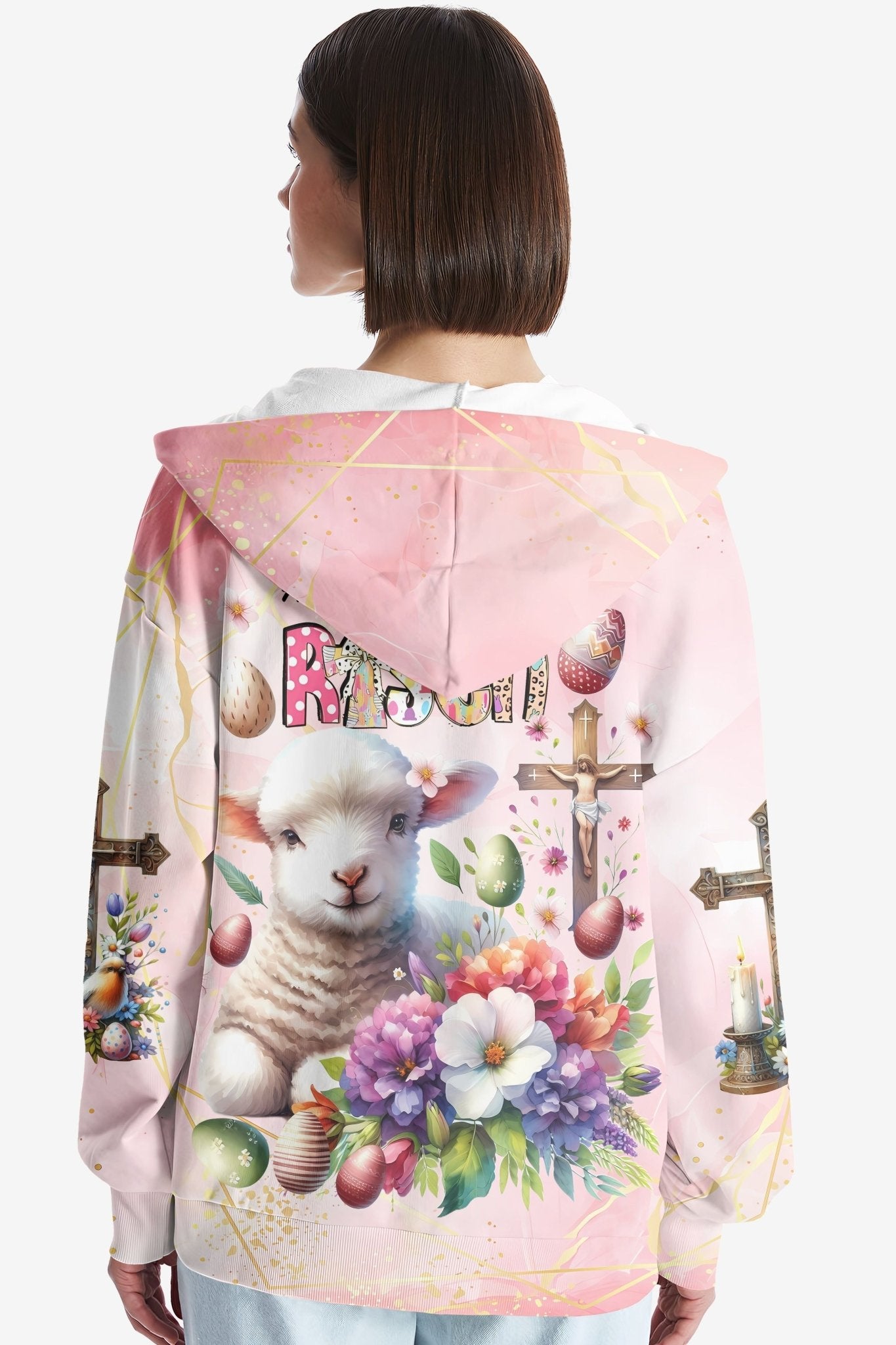 He Is Risen All Over Print Zip Hoodie