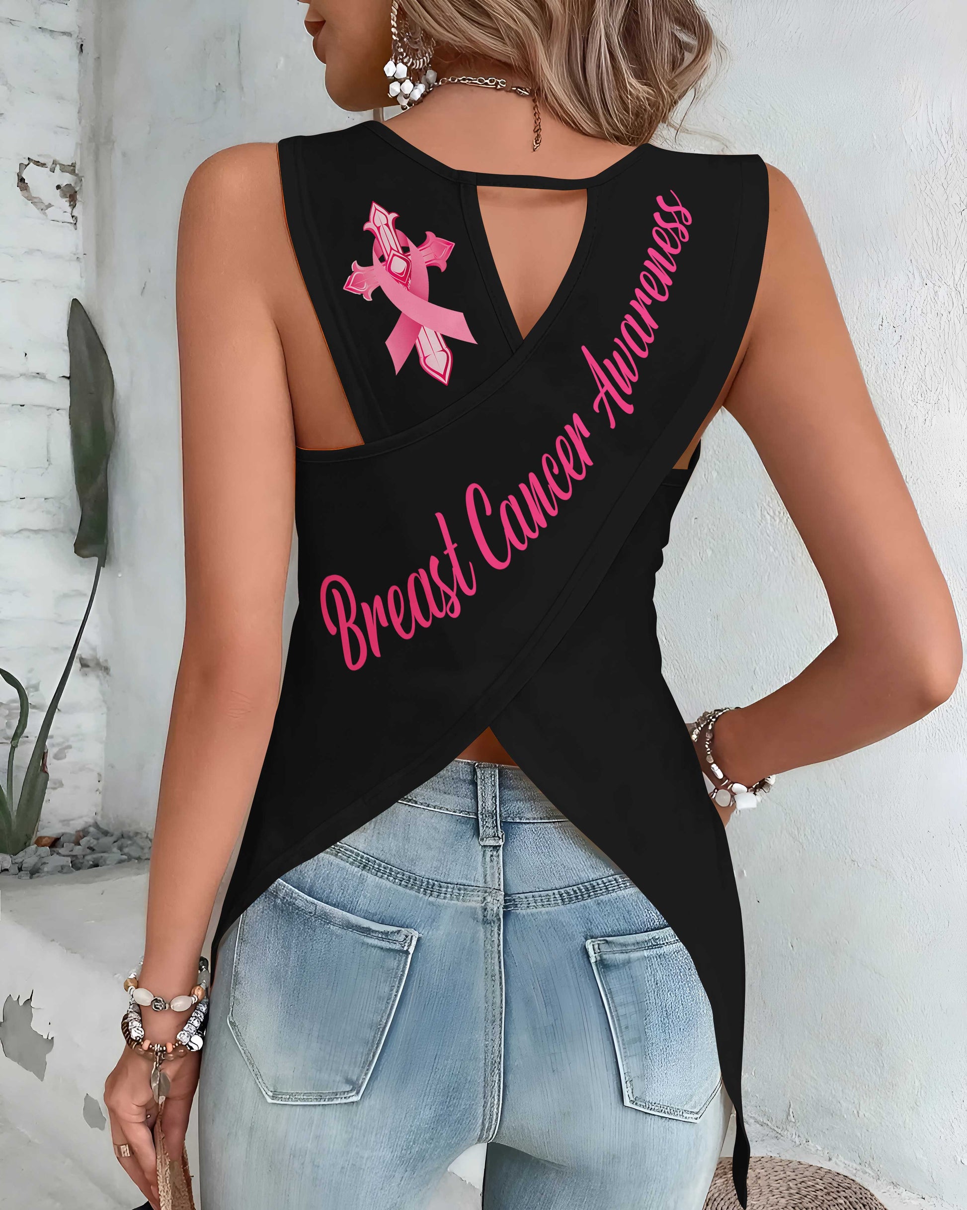 I Can Do All Things Through Christ Crop Out Wrap Back Tank Top
