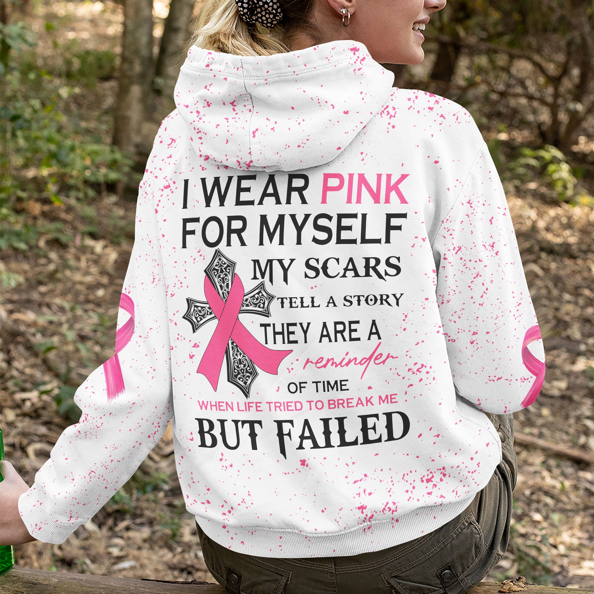 I Wear Pink For My Self All Over Print Hoodie