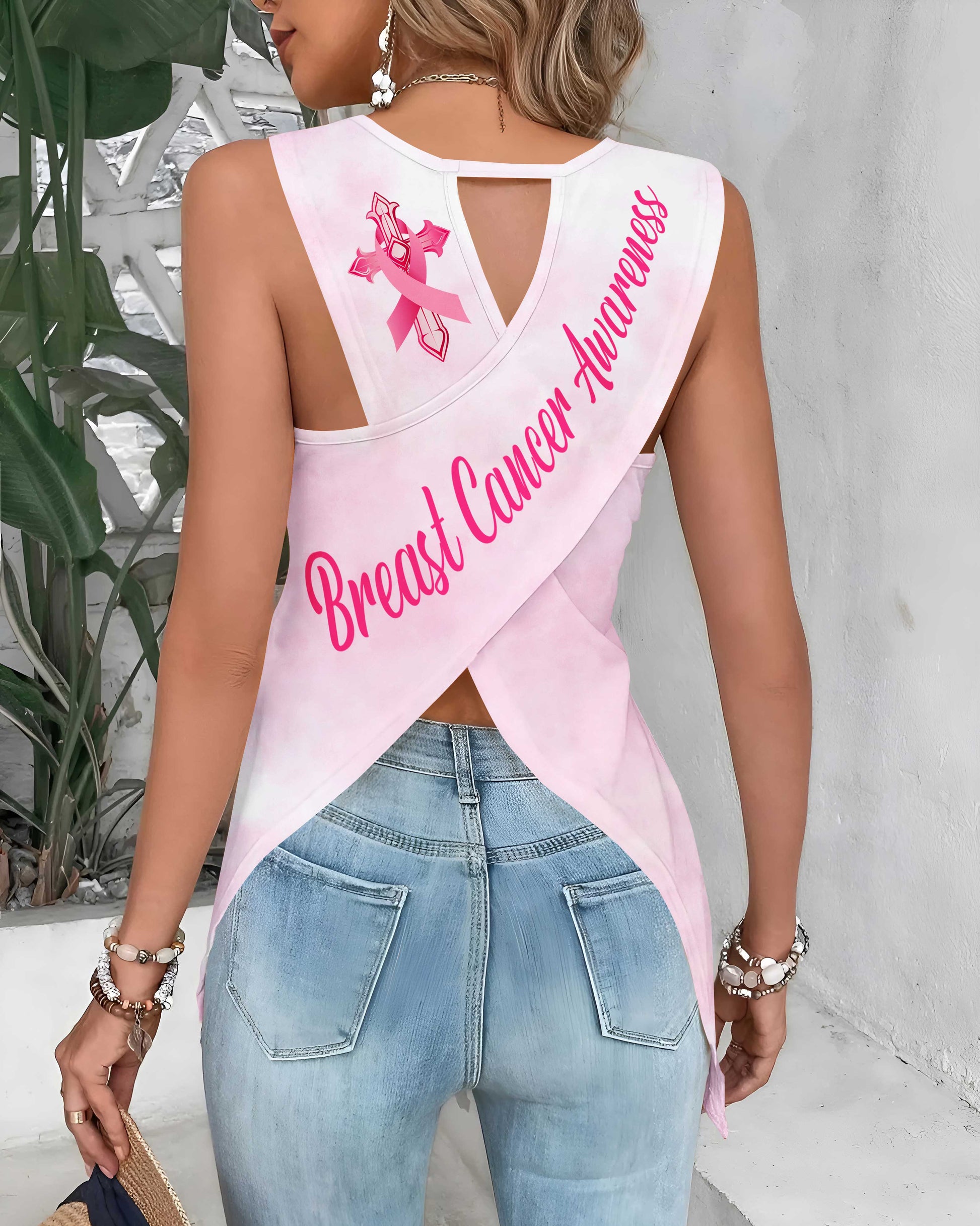 I Can Do All Things Through Christ Crop Out Wrap Back Tank Top