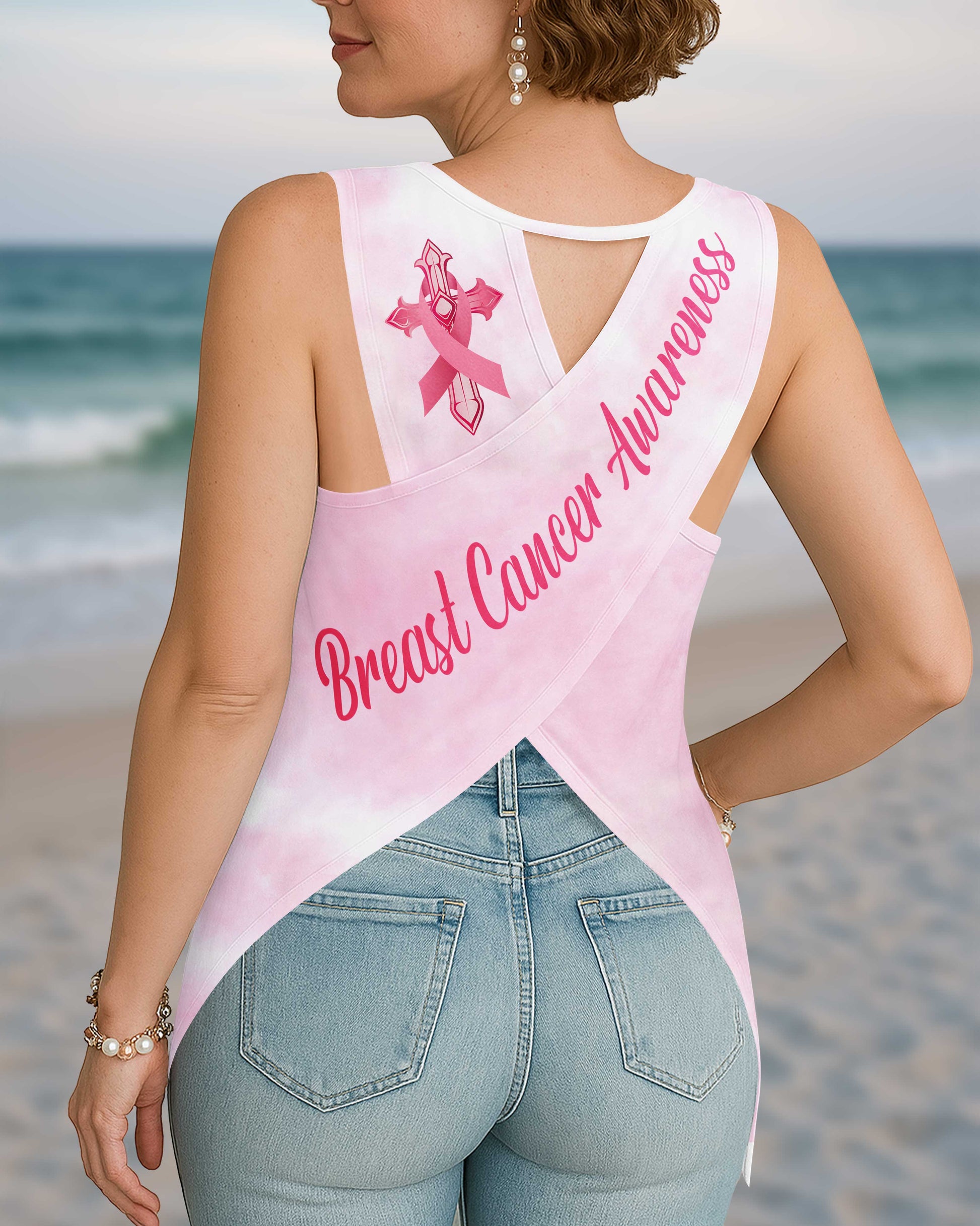 I Can Do All Things Through Christ Crop Out Wrap Back Tank Top
