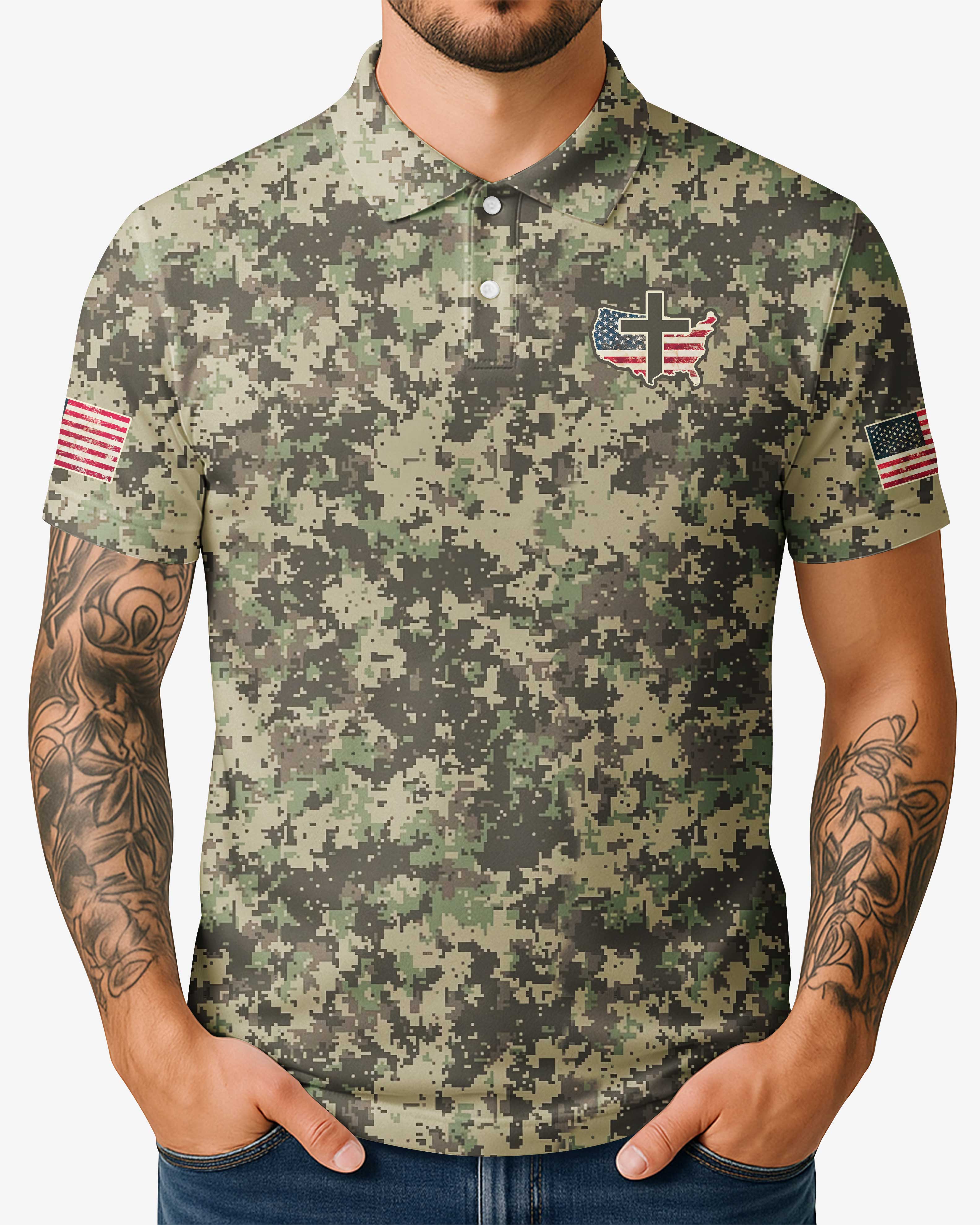 No Weapon Formed Shall Prosper All Over Print Polo