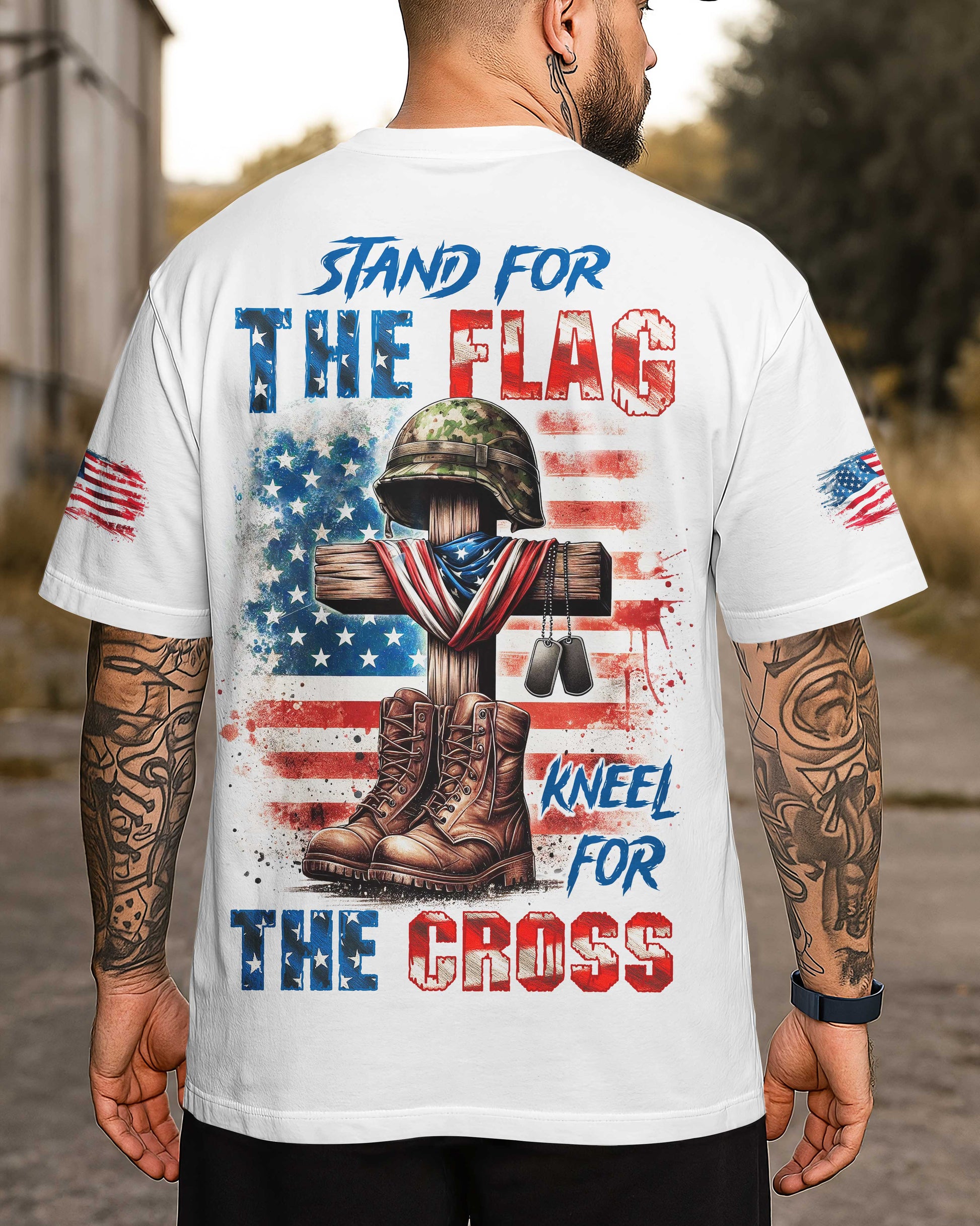 Stand For The Flag Kneel For The Cross T-Shirt