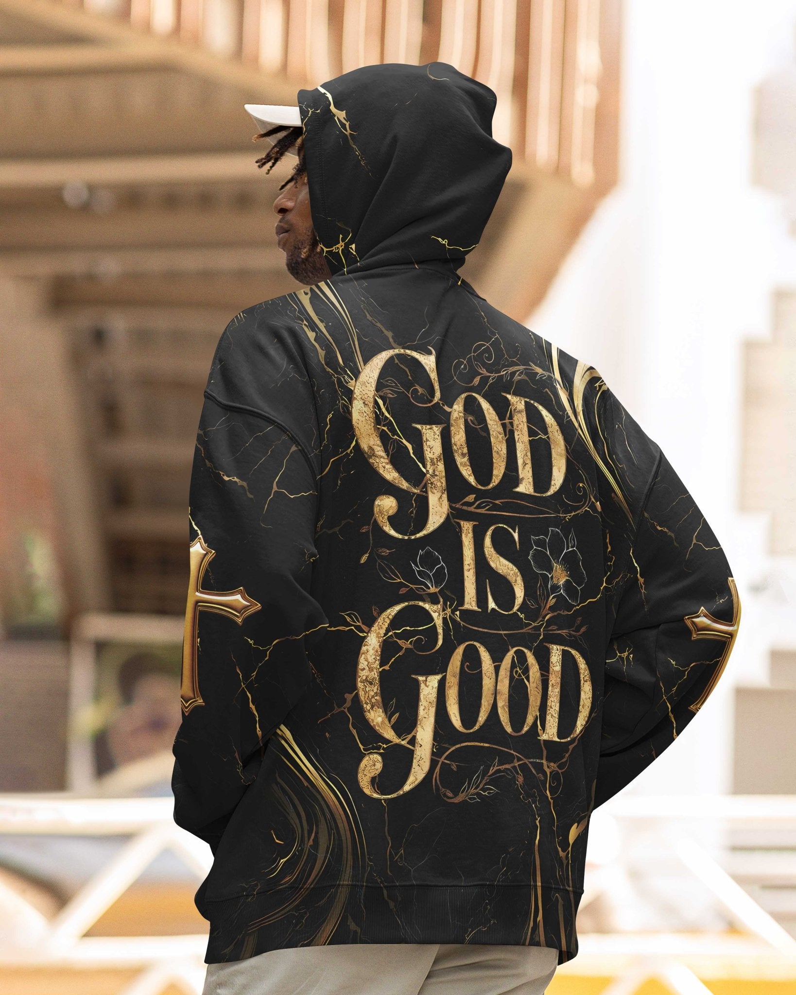 God Is Good All Over Print Zip Hoodie