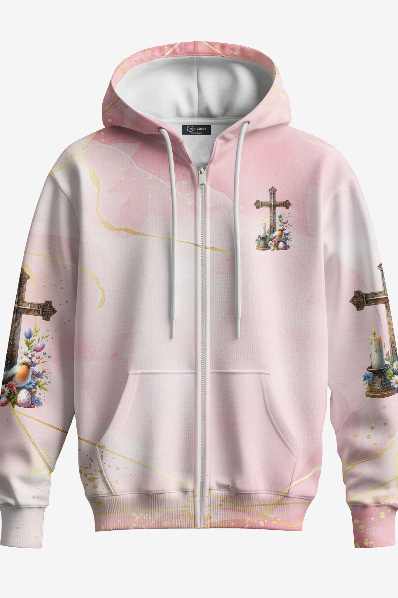 He Is Risen All Over Print Zip Hoodie