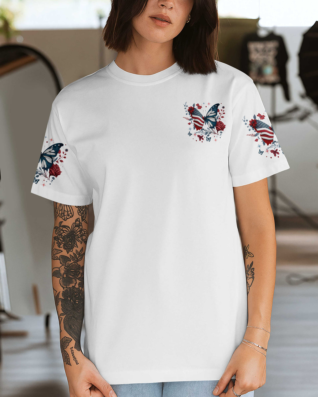 Loves Jesus And America Too All Over Print T-Shirt