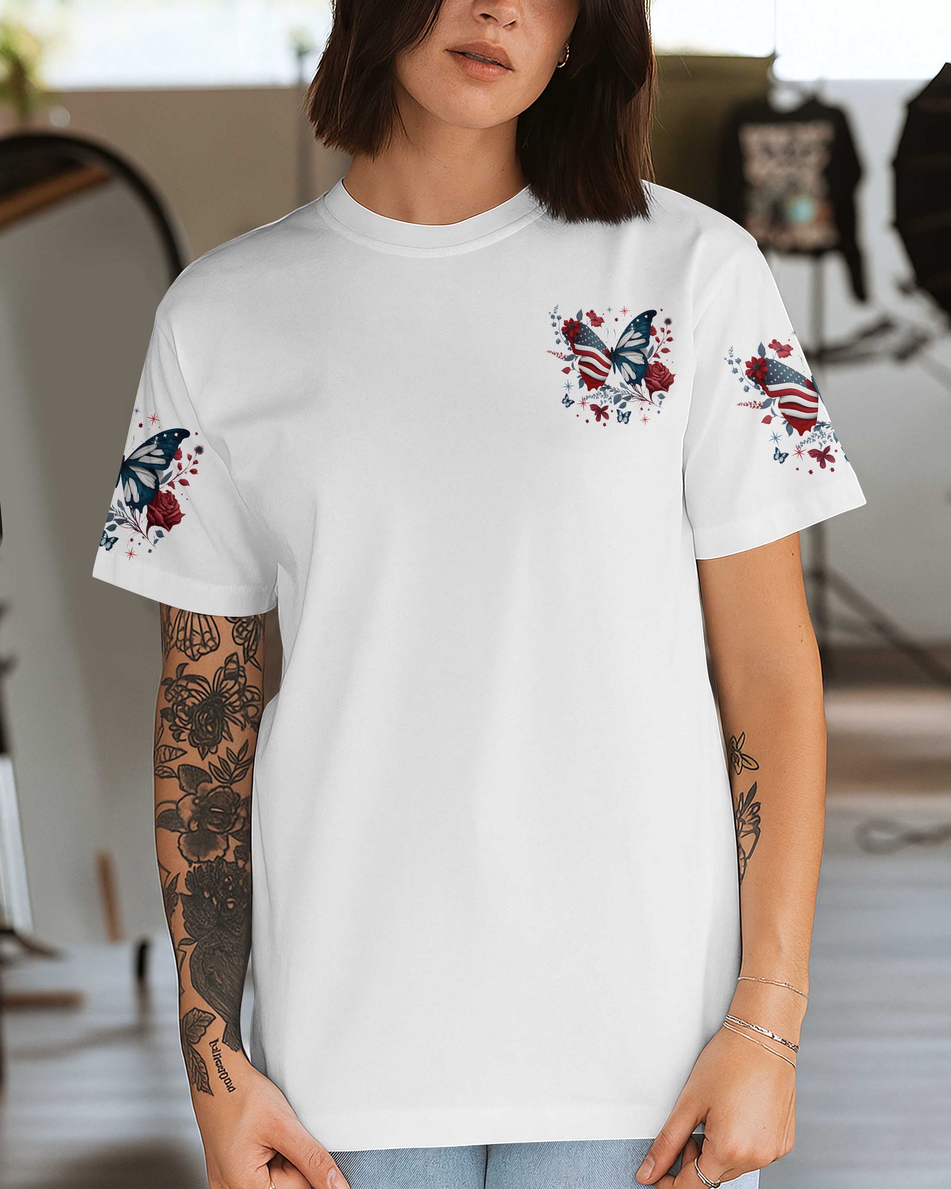 Loves Jesus And America Too All Over Print T-Shirt