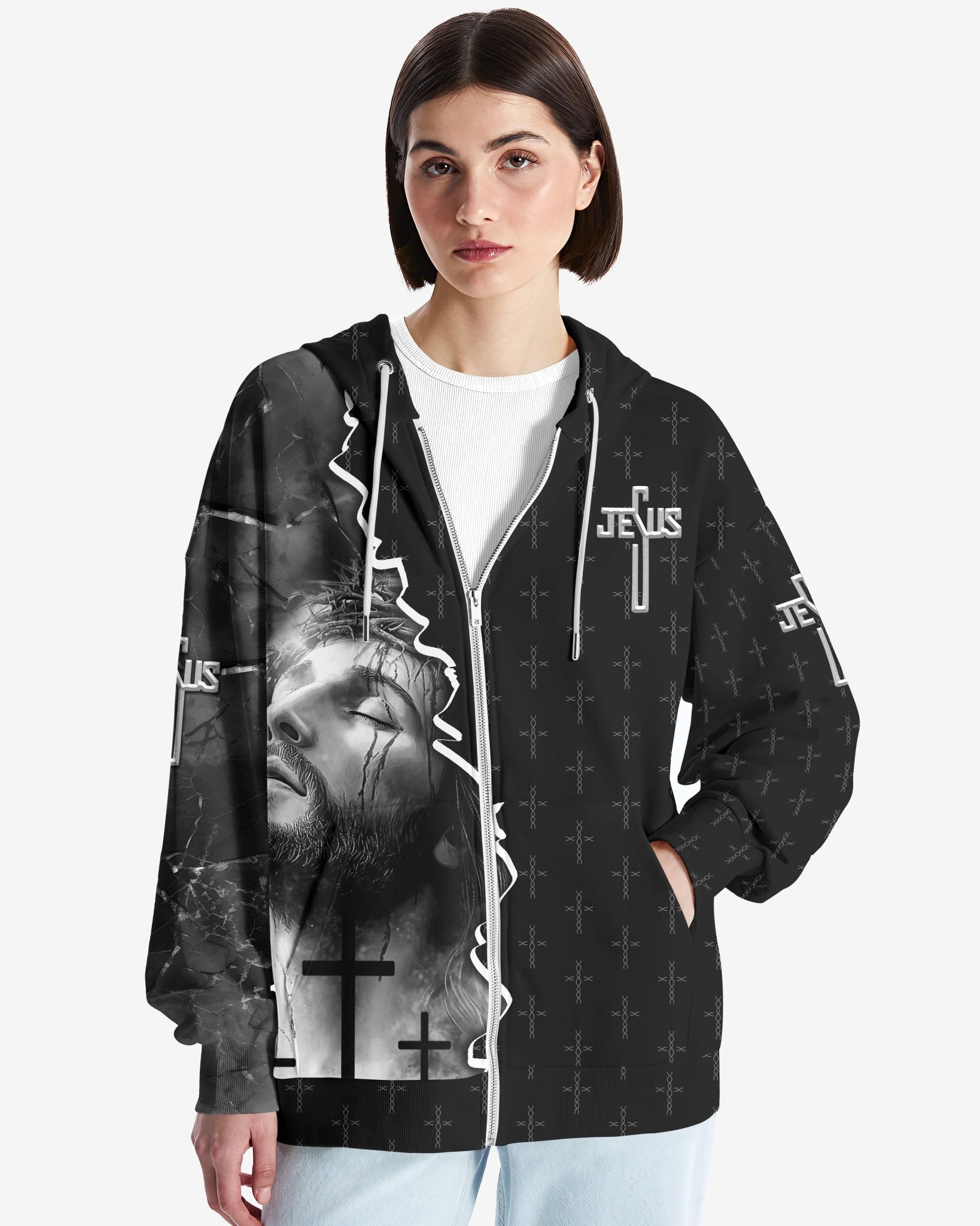 Love Has Conquered The Grave All Over Print Zip Hoodie