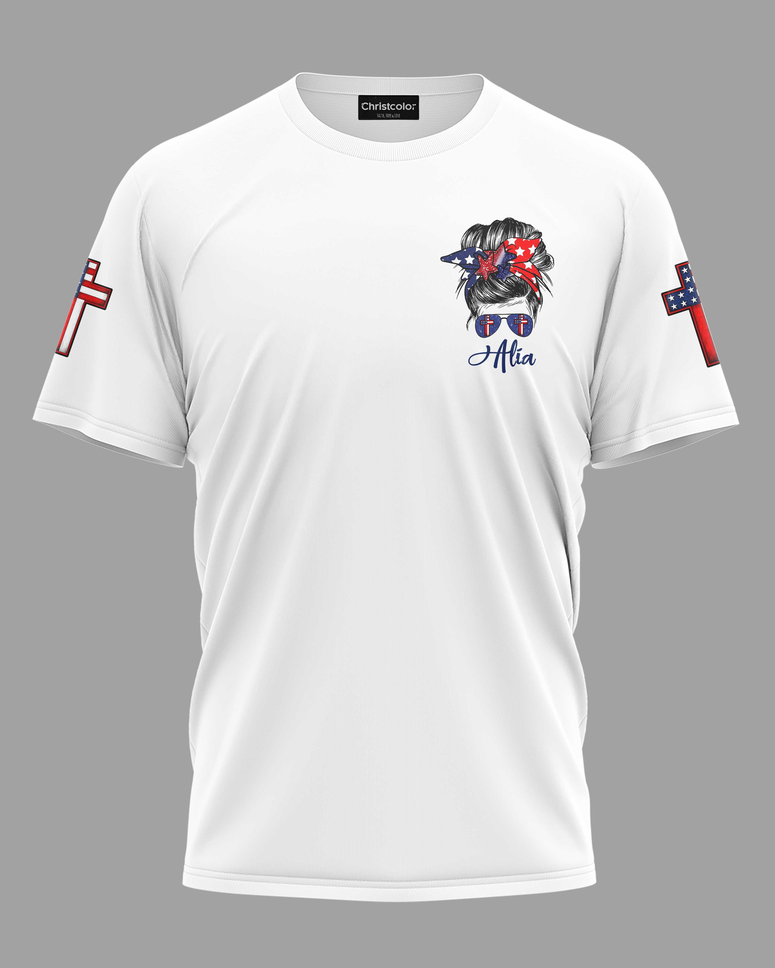 She Loves Jesus And American Too All Over Print T-Shirt