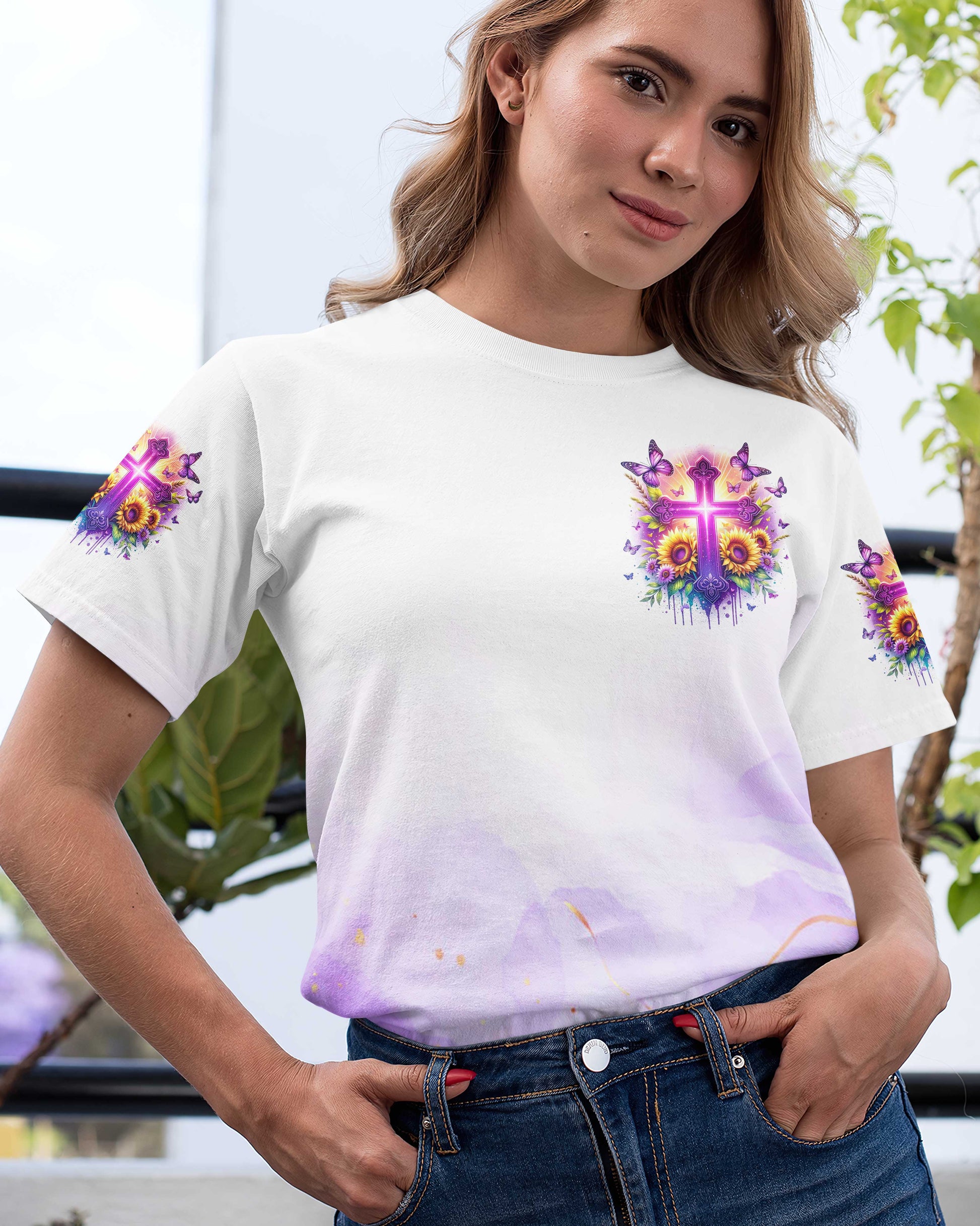 Blessed By God Chosen By Jesus Led By The Spirit All Over Print T-Shirt