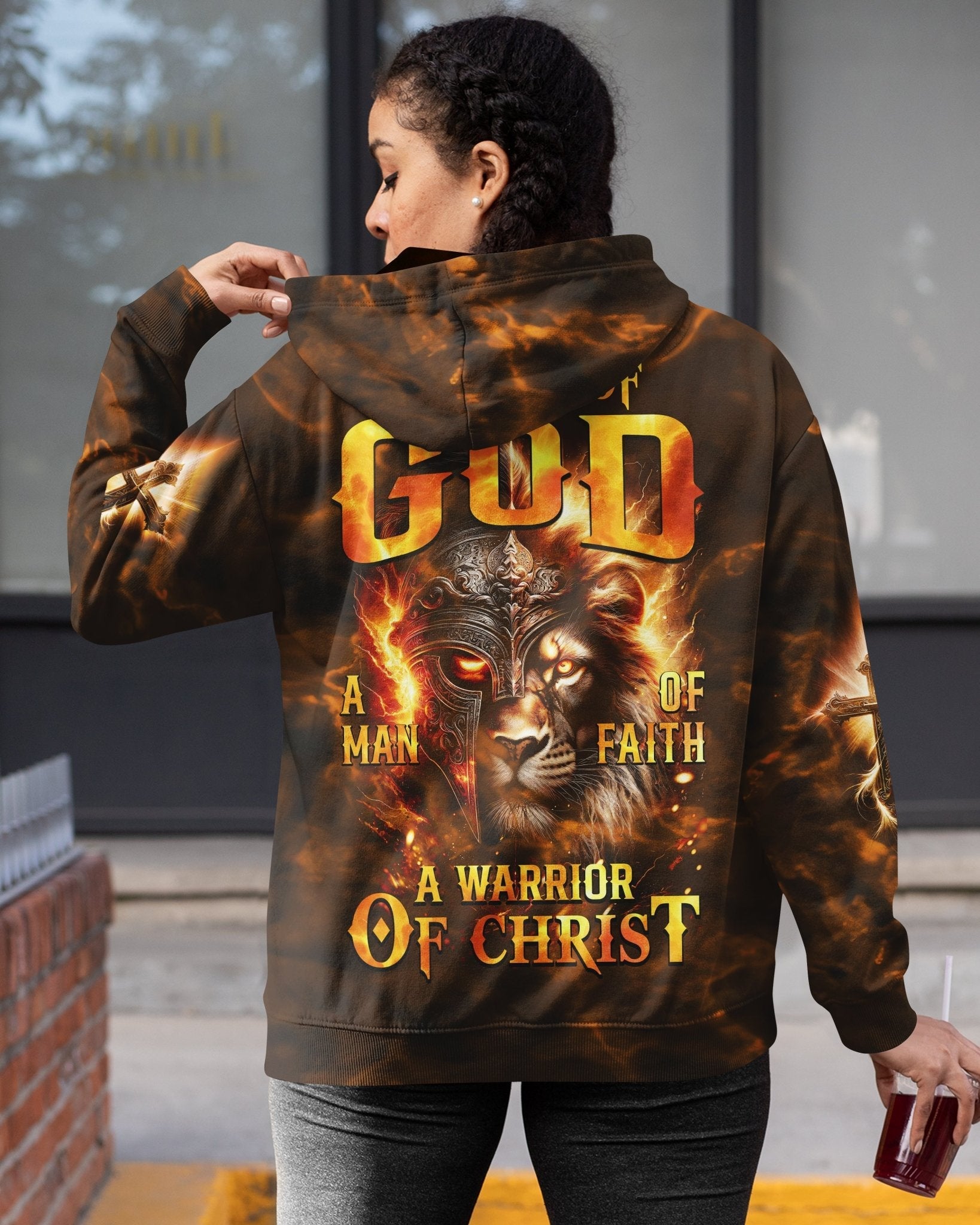 A Child Of God A Man Of Faith A Warrior Of Christ All Over Print Zip Hoodie
