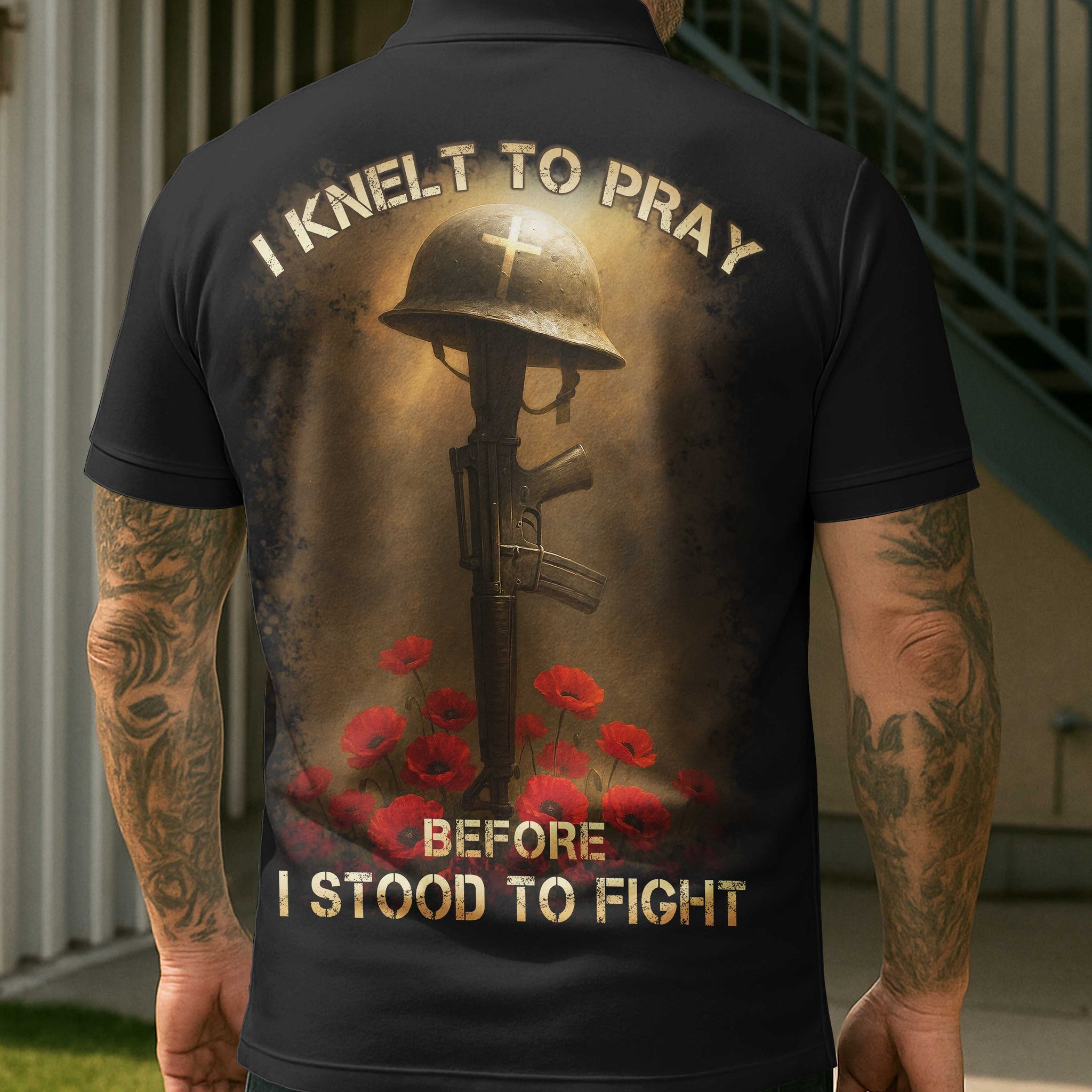 I Knelt To Pray All Over Print Polo