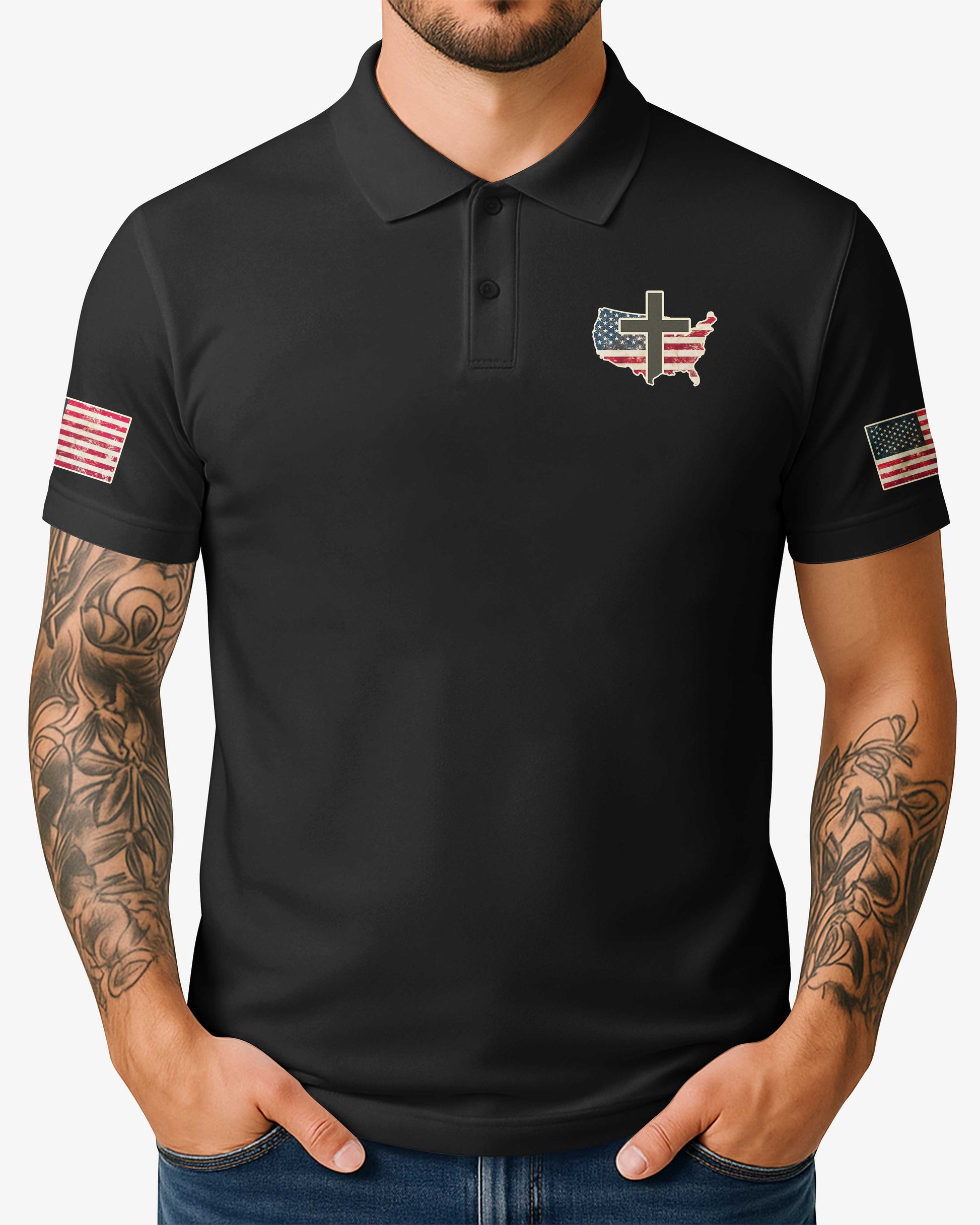 No Weapon Formed Shall Prosper All Over Print Polo