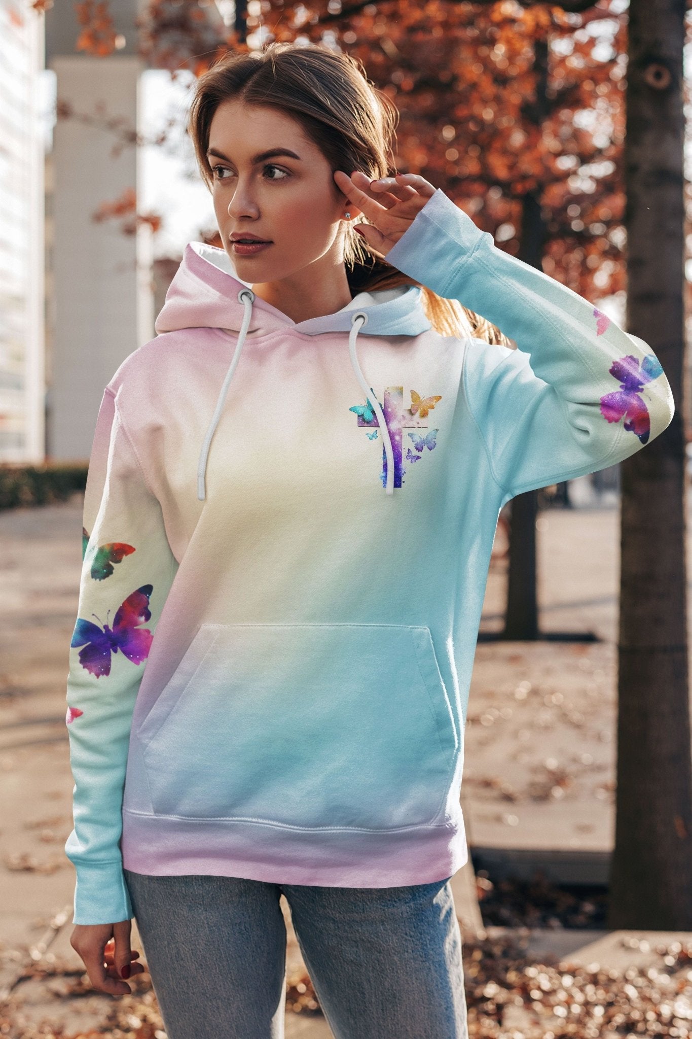 Butterfly Faith Hope Love All Over Print Hoodie