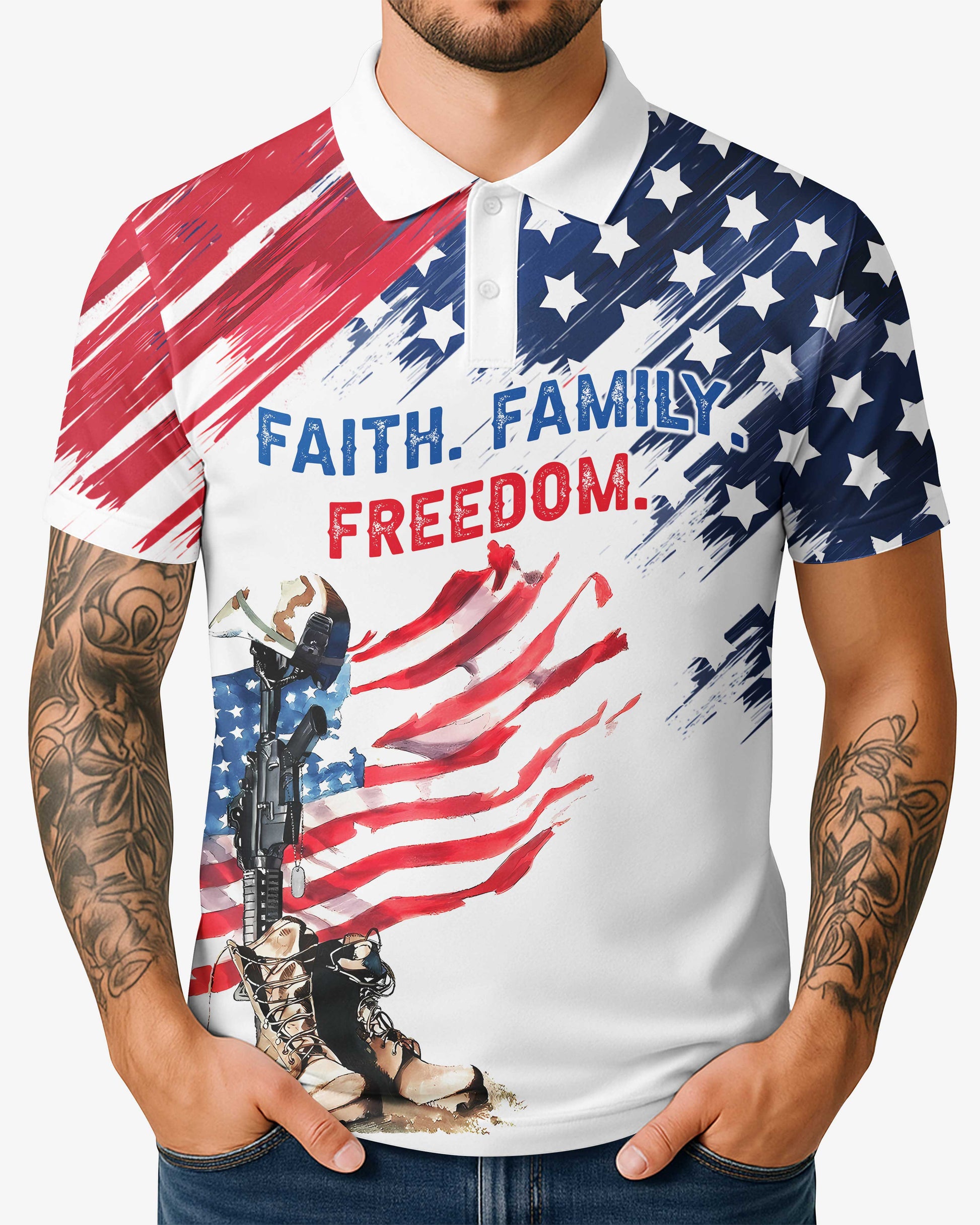 Blessed Are The Defenders Of Liberty All Over Print Polo
