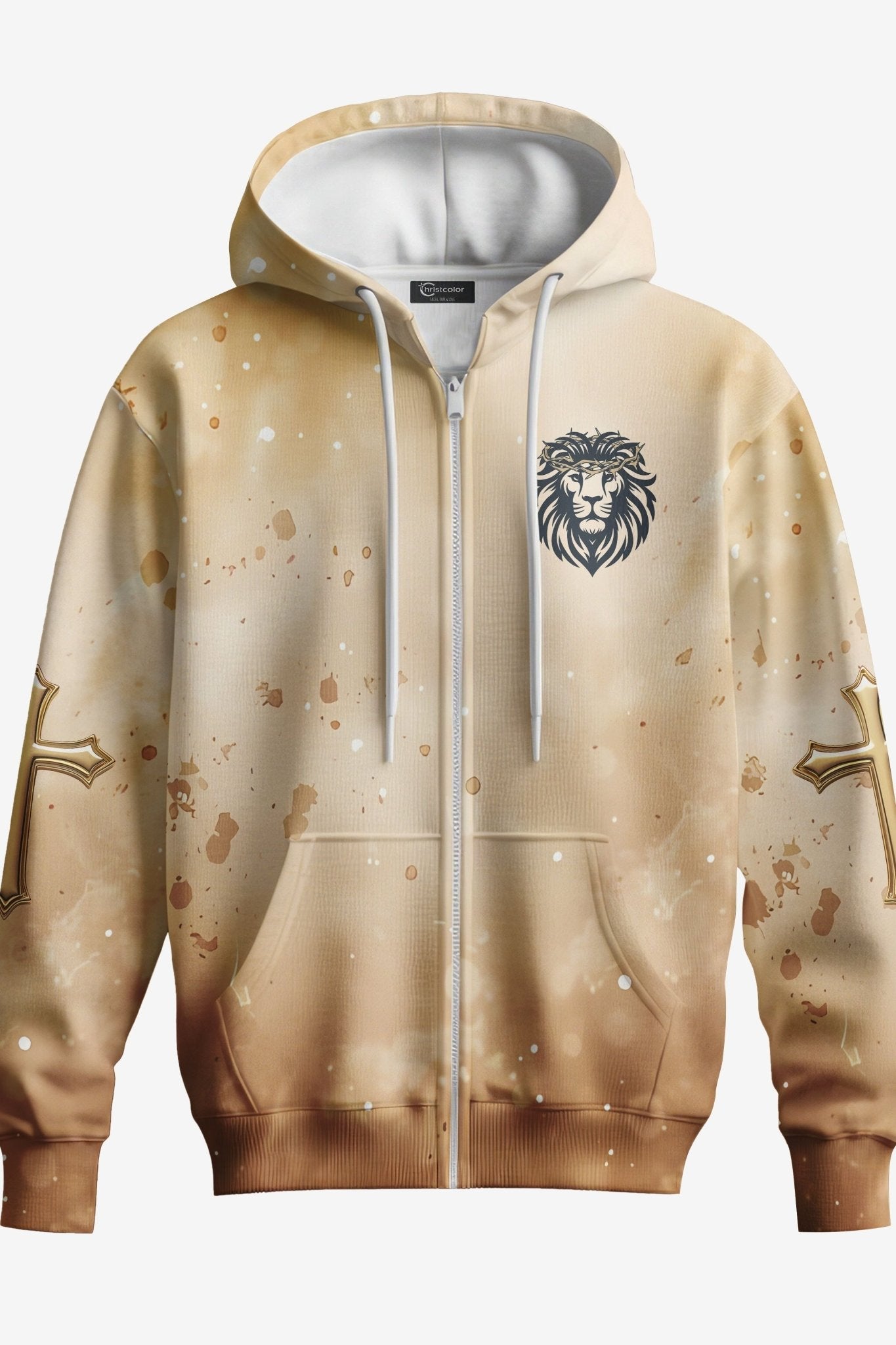 Behold The Lion Of The Tribe Of Judah Has Triumphed All Over Print Zip Hoodie