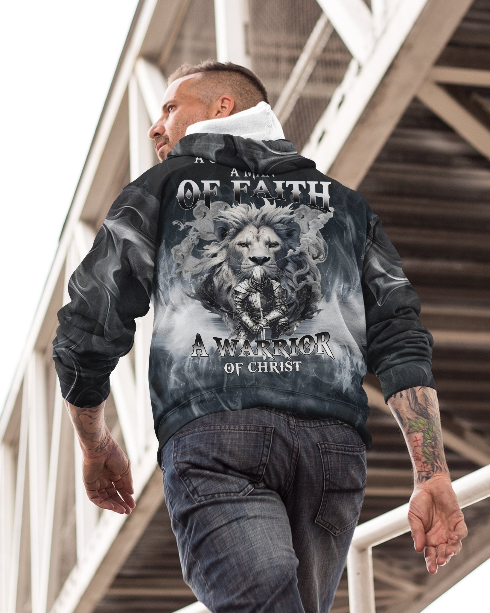 A Child Of God A Man Of Faith All Over Print Zip Hoodie