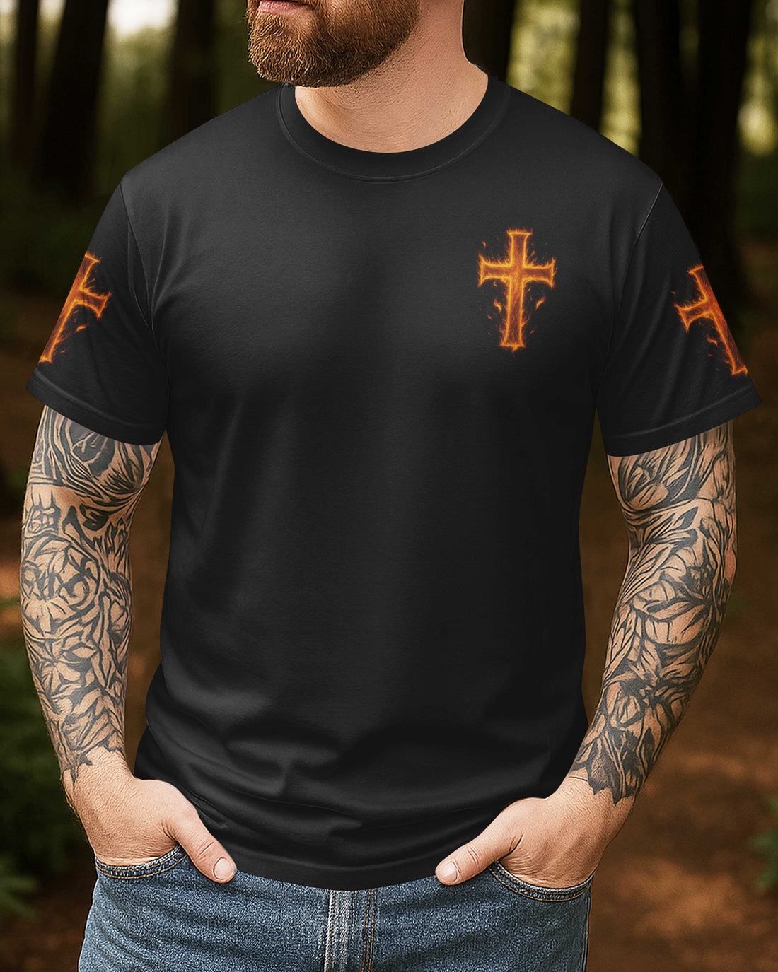 I Only Kneel For One Man And He Died On The Cross All Over Print T-Shirt