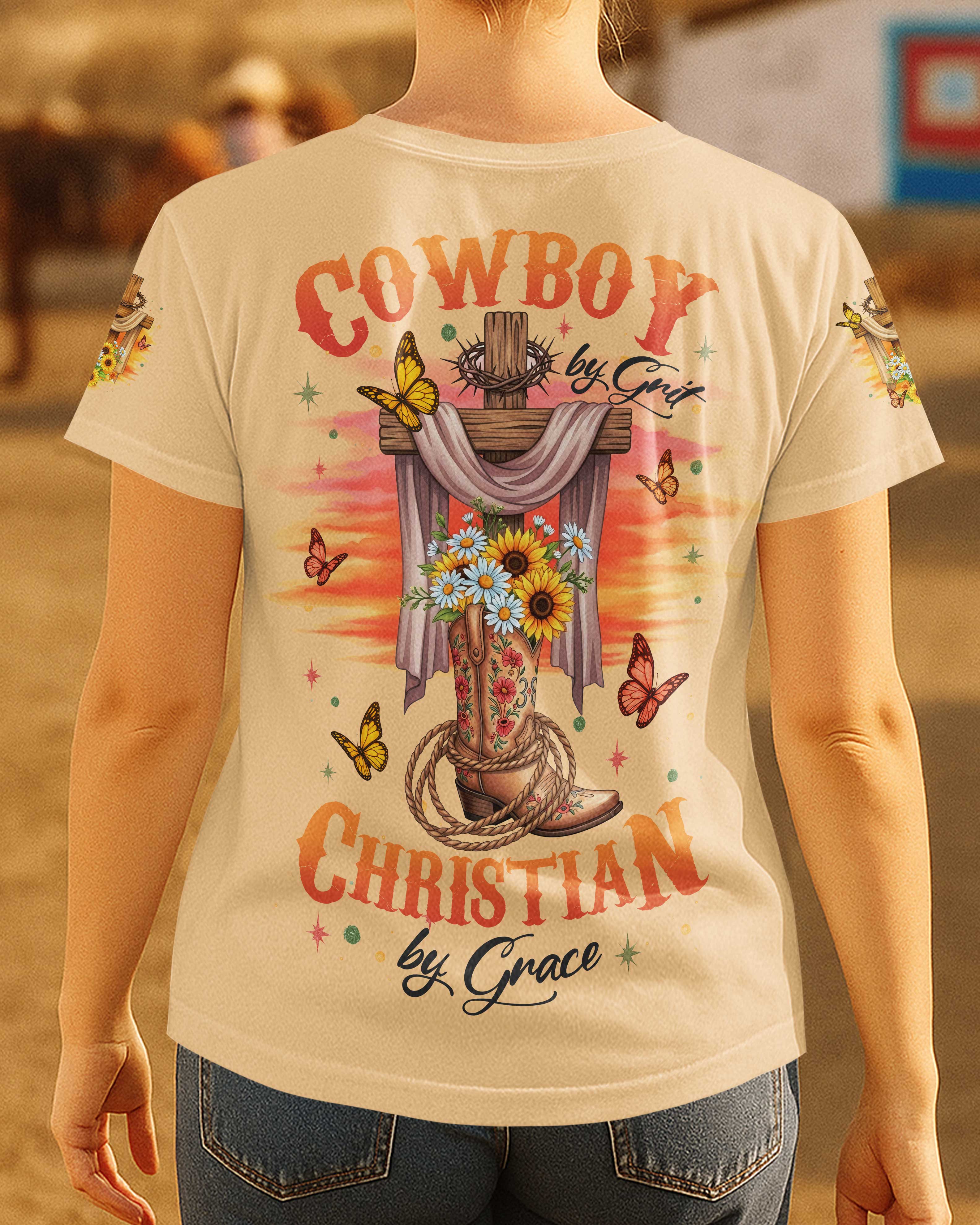 Cowboy By Grit Christian By Grace T-Shirt
