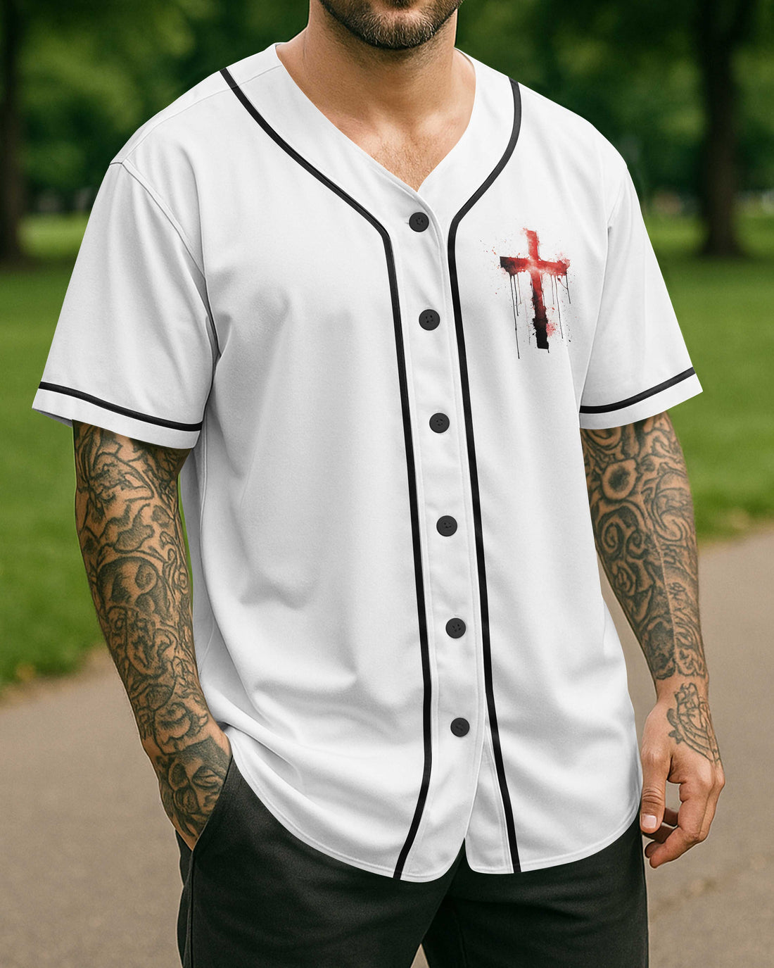 By His Stripes All Over Print Jersey