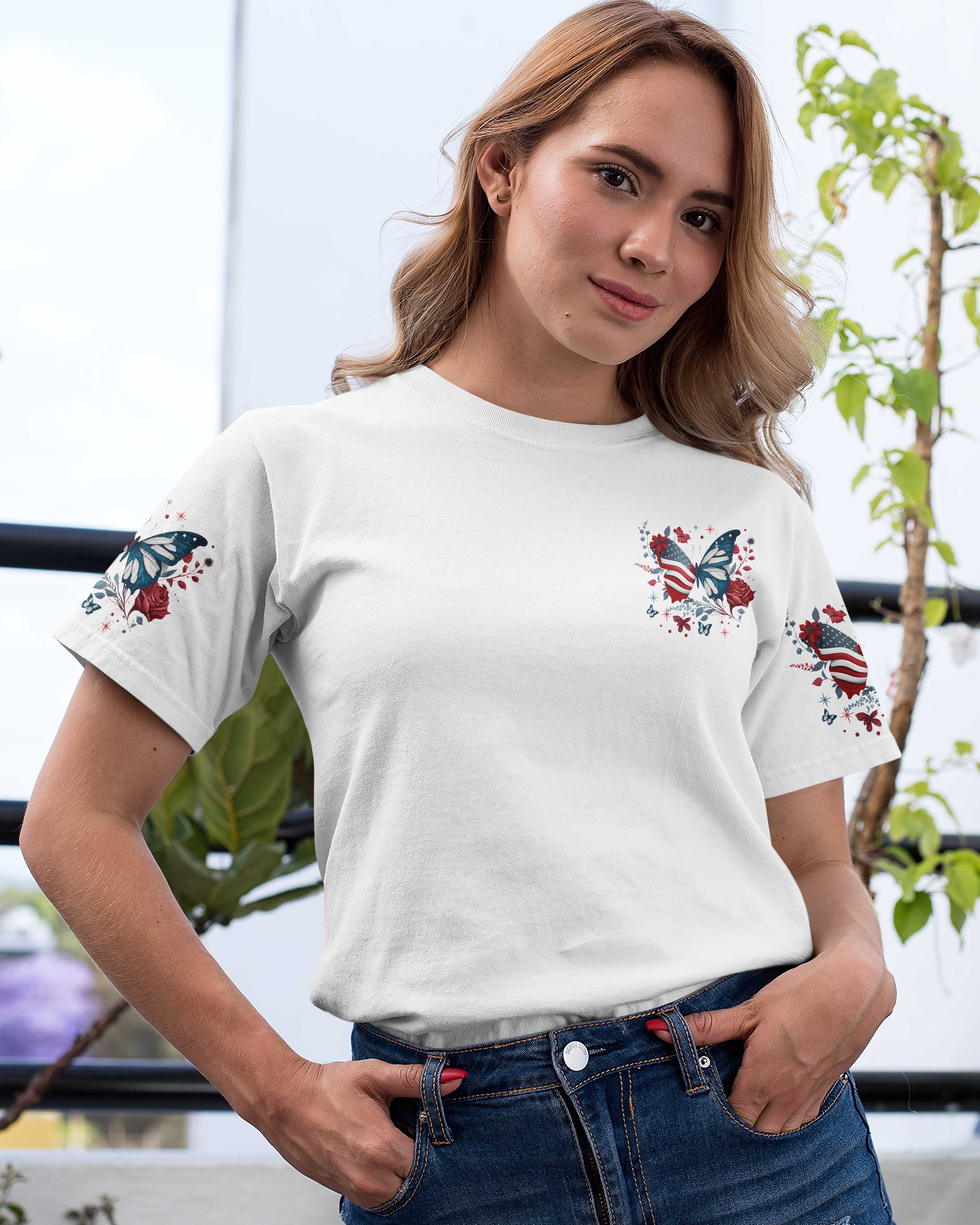 Loves Jesus And America Too All Over Print T-Shirt