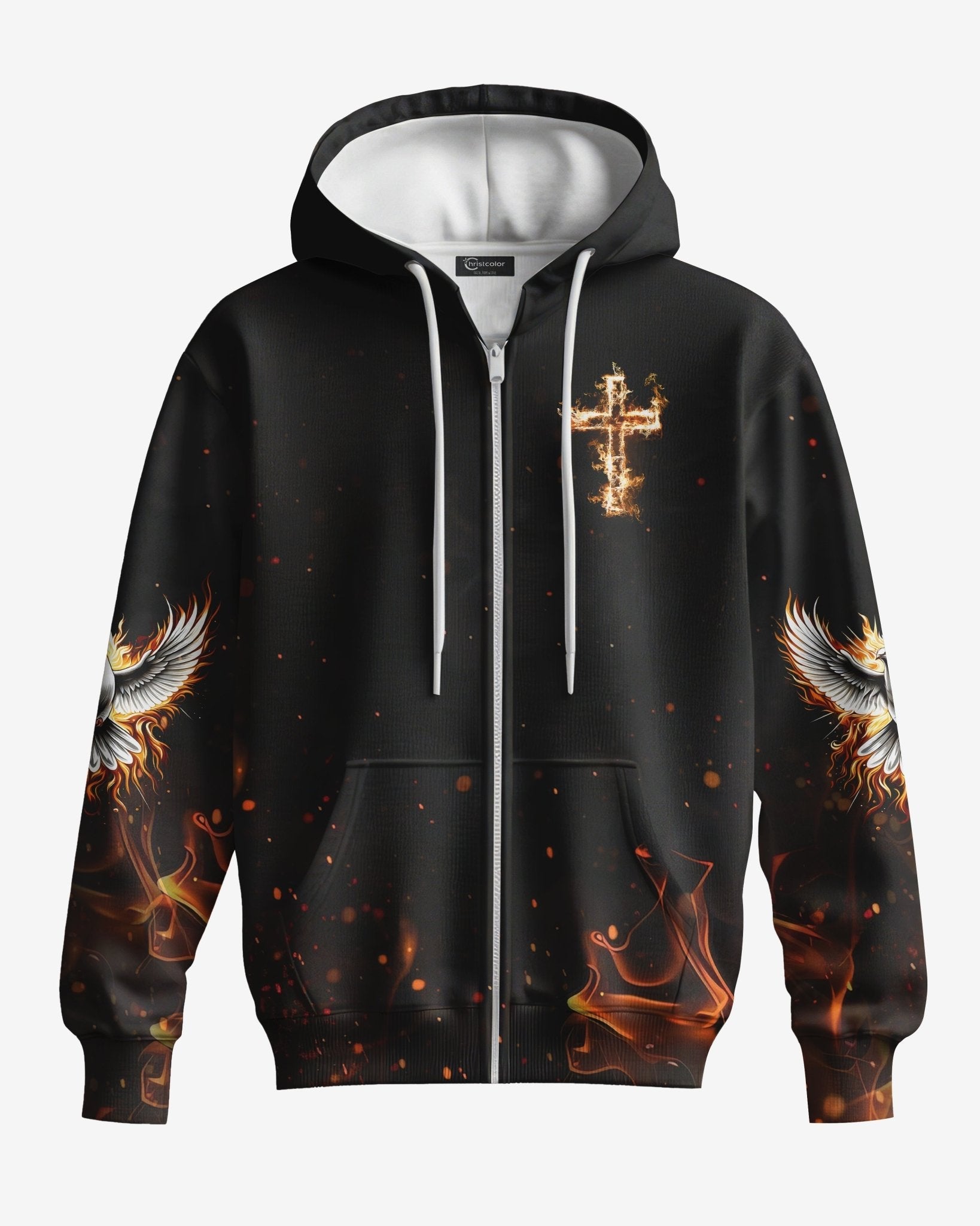 Baptized In Fire Matthew 3:11 All Over Print Zip Hoodie
