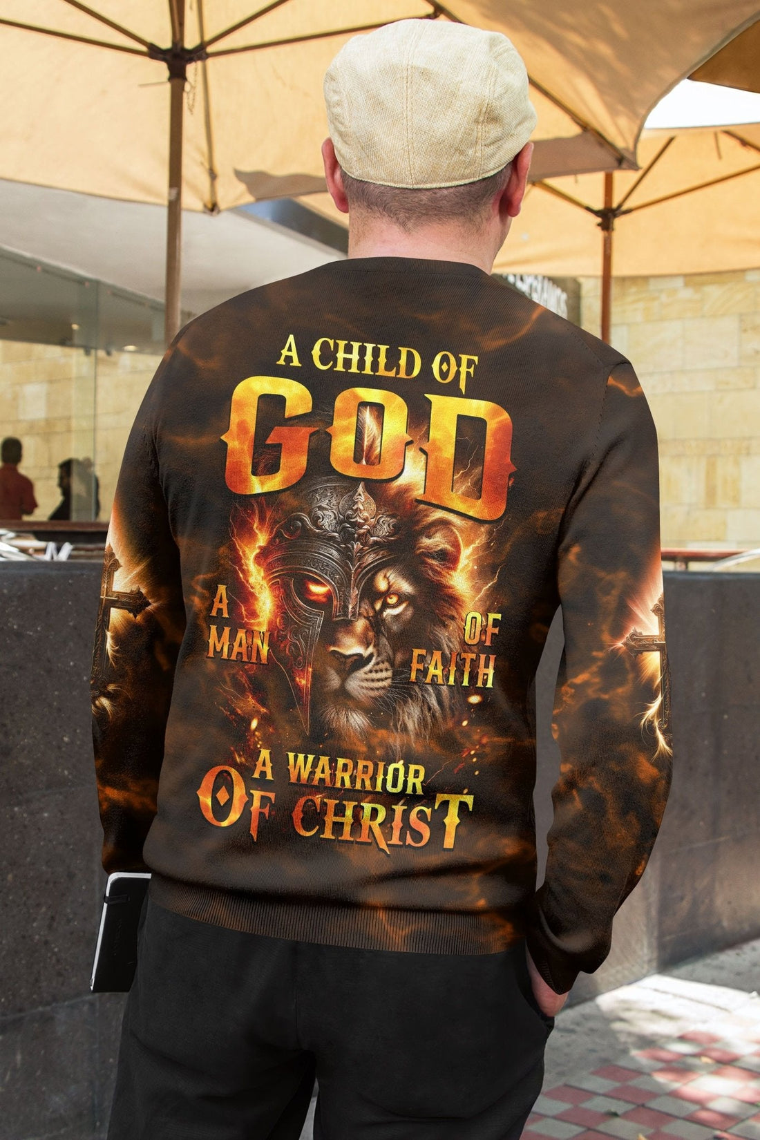 A Child Of God A Man Of Faith A Warrior Of Christ All Over Print Sweater