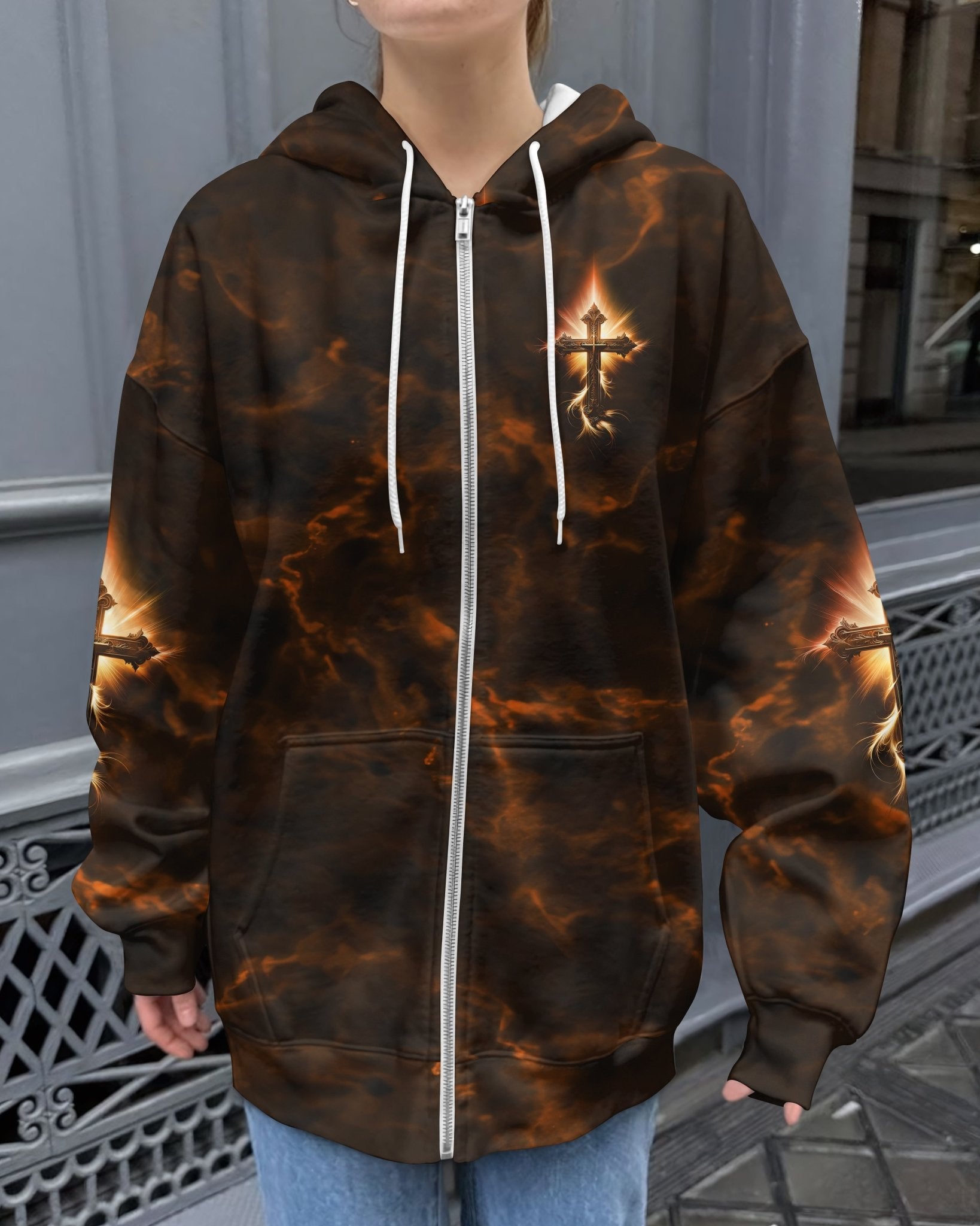 A Child Of God A Man Of Faith A Warrior Of Christ All Over Print Zip Hoodie