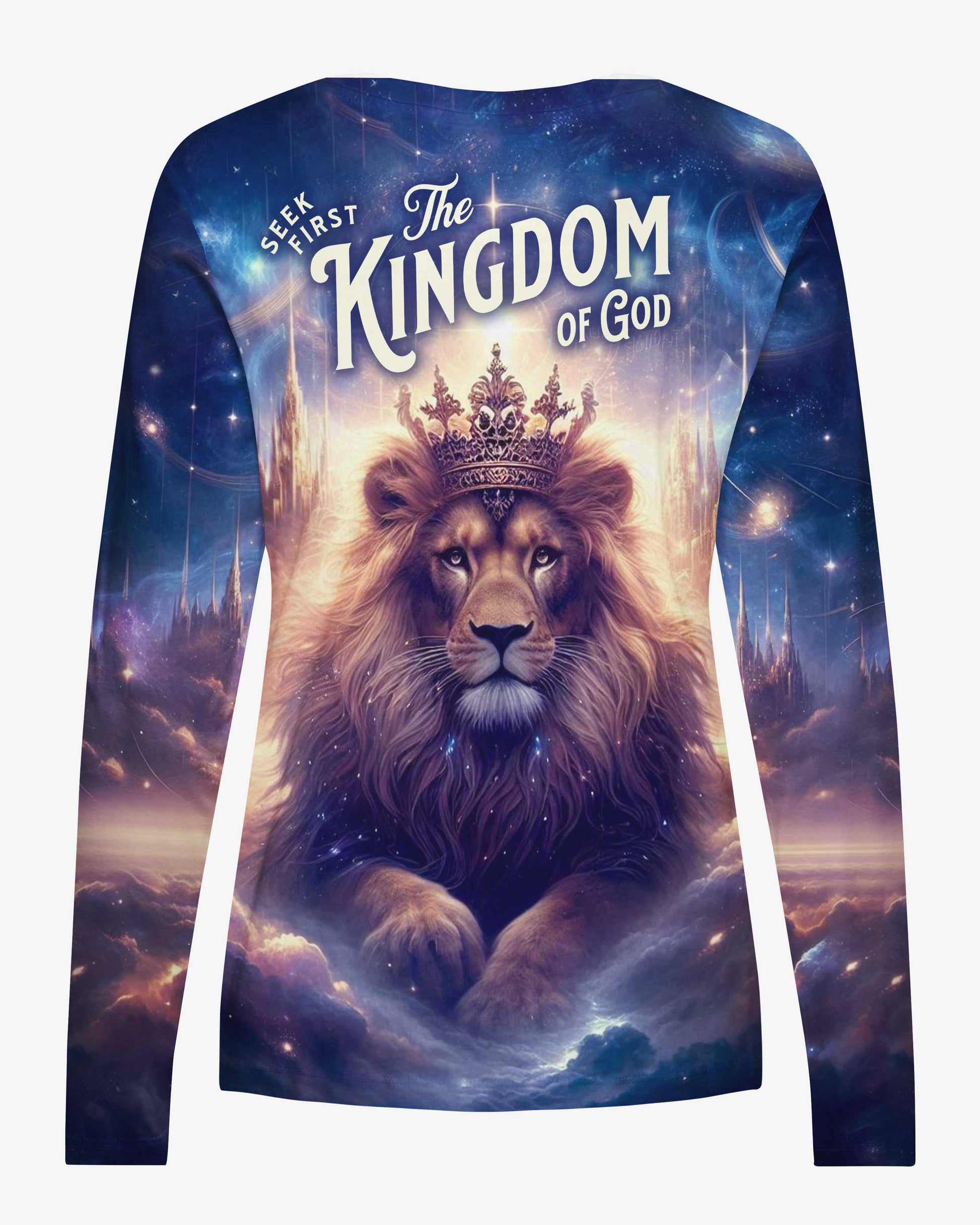 Seek First The Kingdom Of God All Over Print V-neck Long Sleeves Shirt