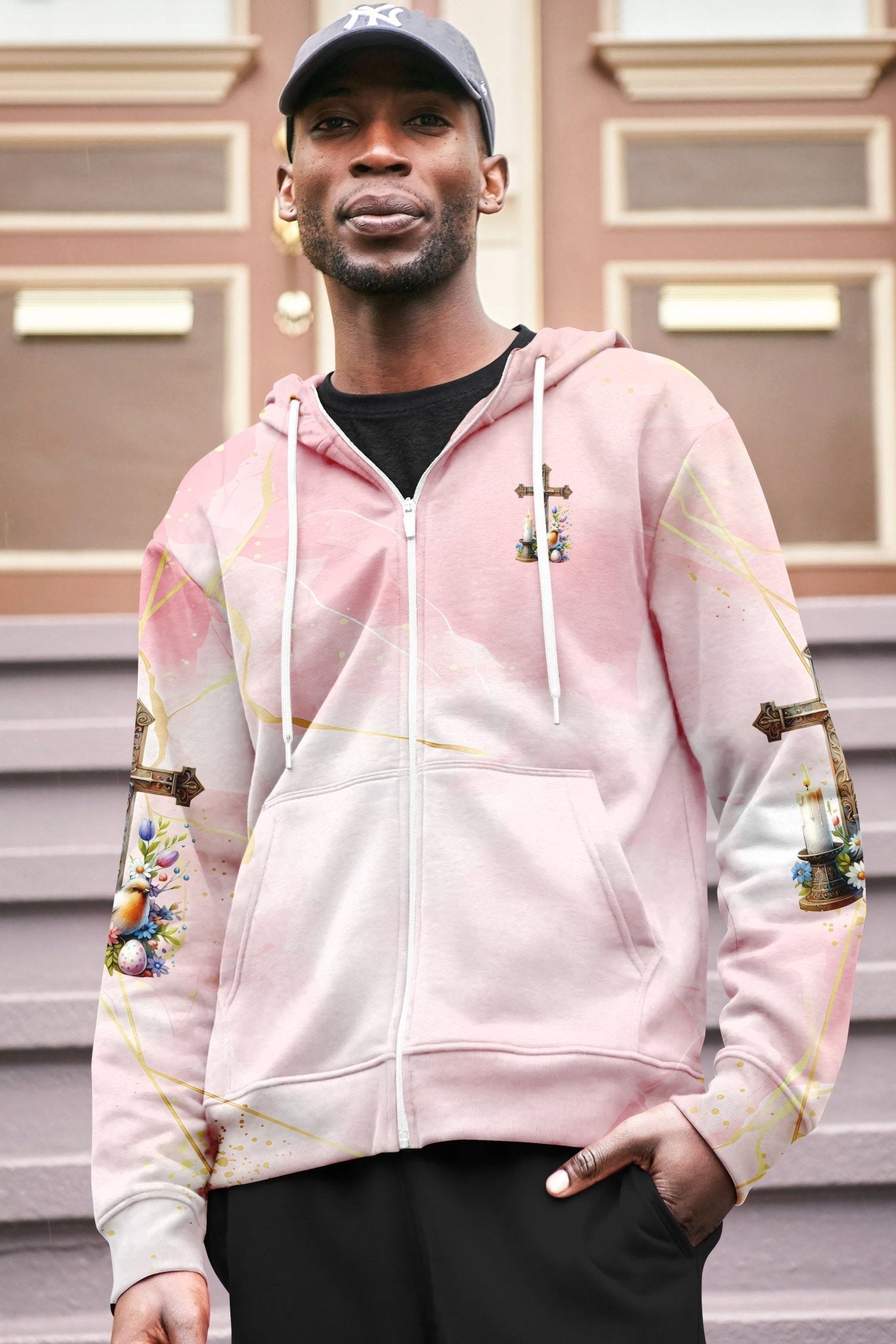 He Is Risen All Over Print Zip Hoodie