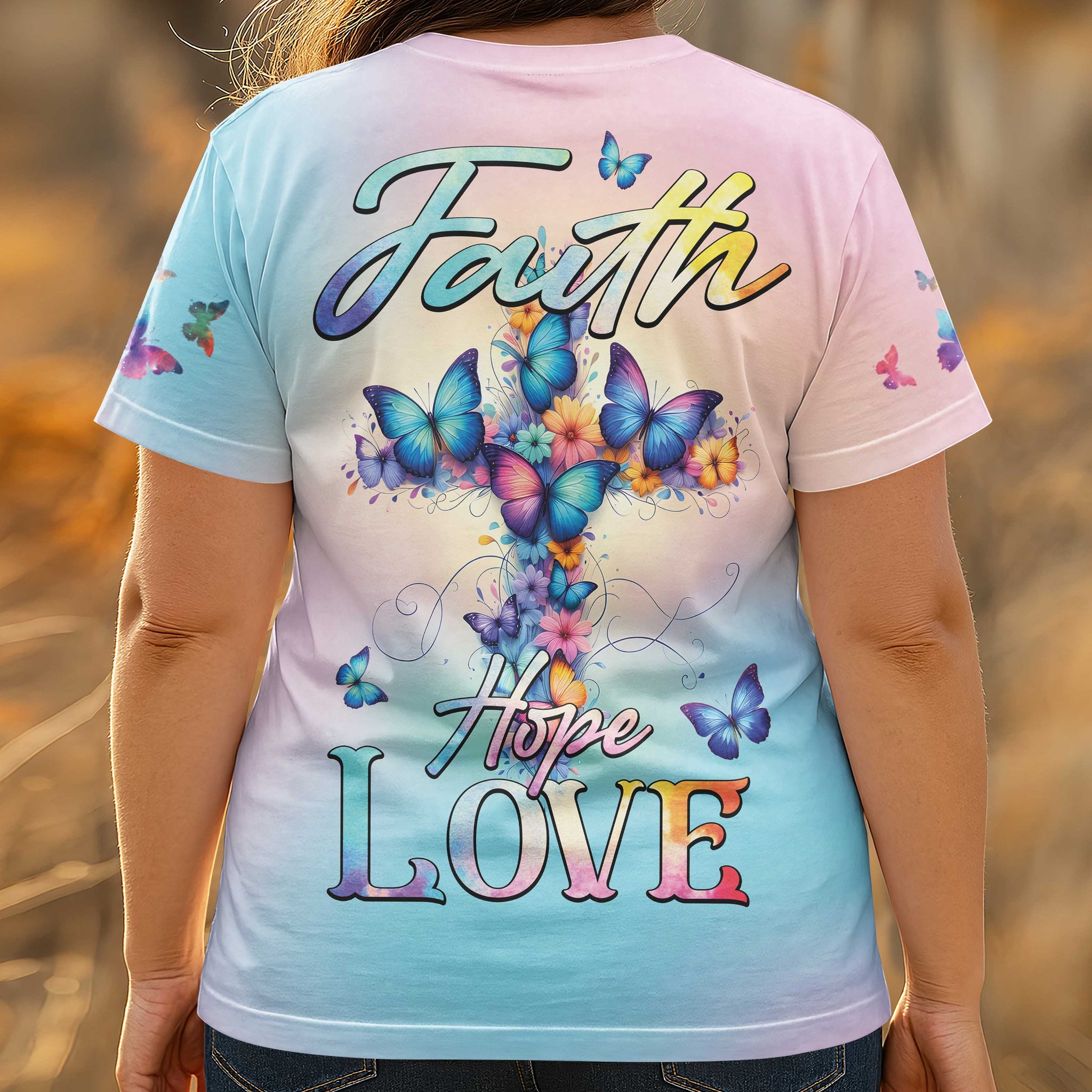 Butterfly Faith Hope Love All Over Print T-shirt