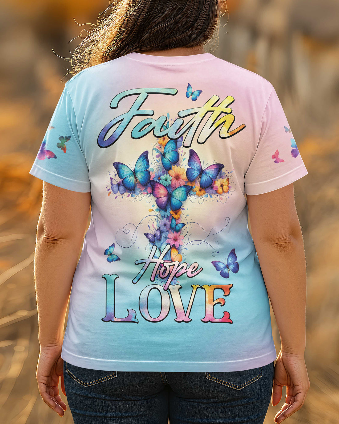 Butterfly Faith Hope Love All Over Print T-shirt