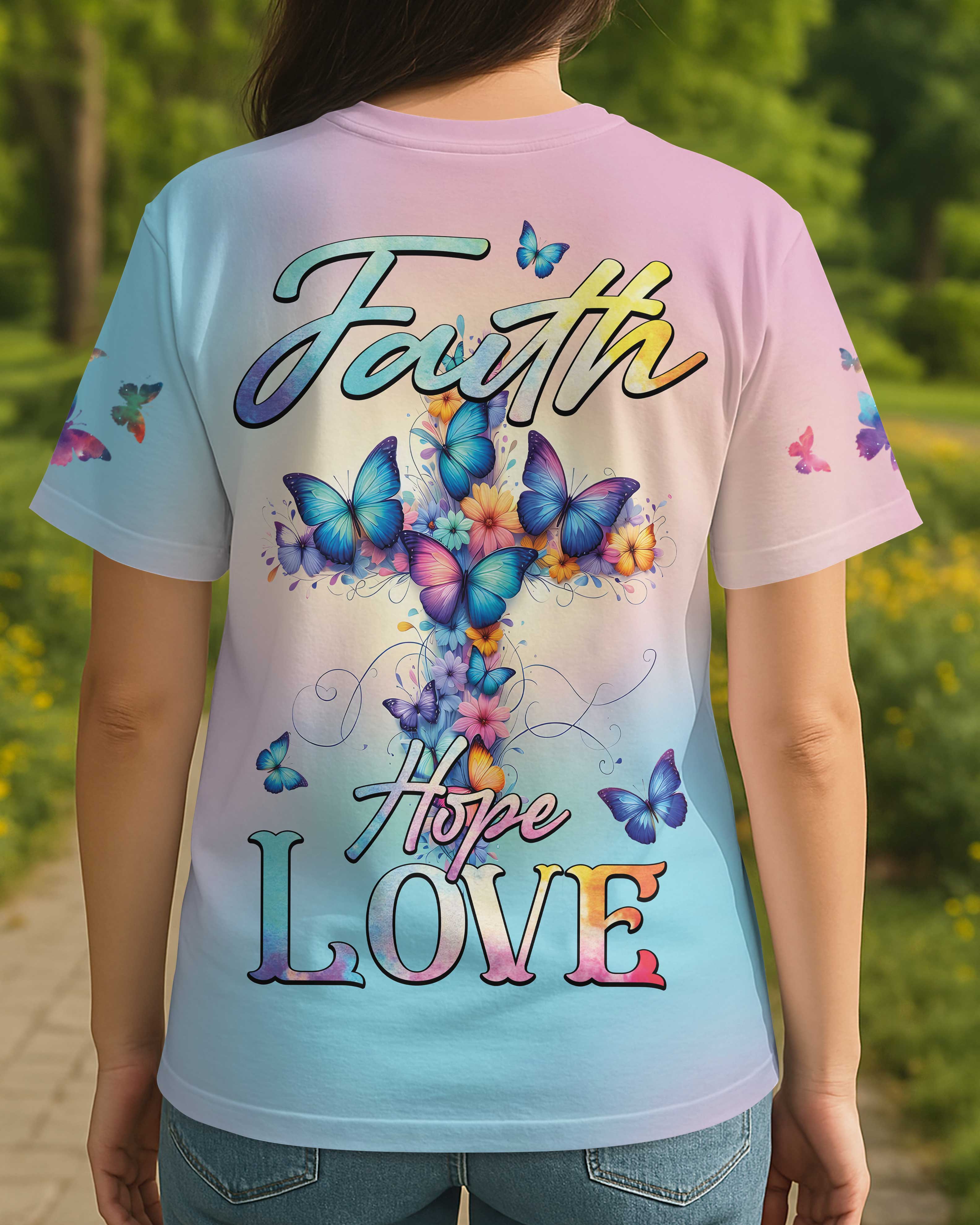 Butterfly Faith Hope Love All Over Print T-shirt