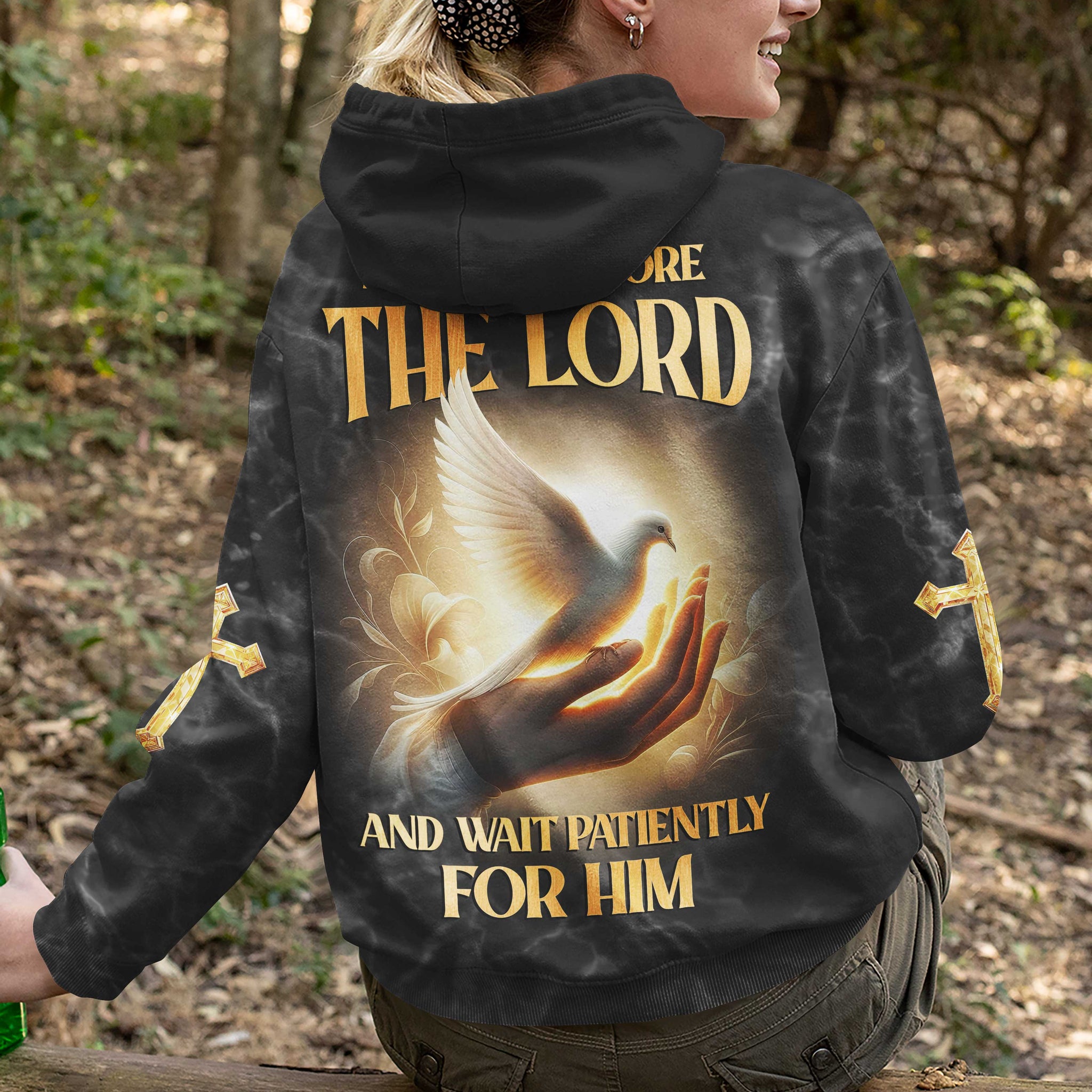 Be Still Before The Lord And Wait Patiently For Him All Over Print Hoodie