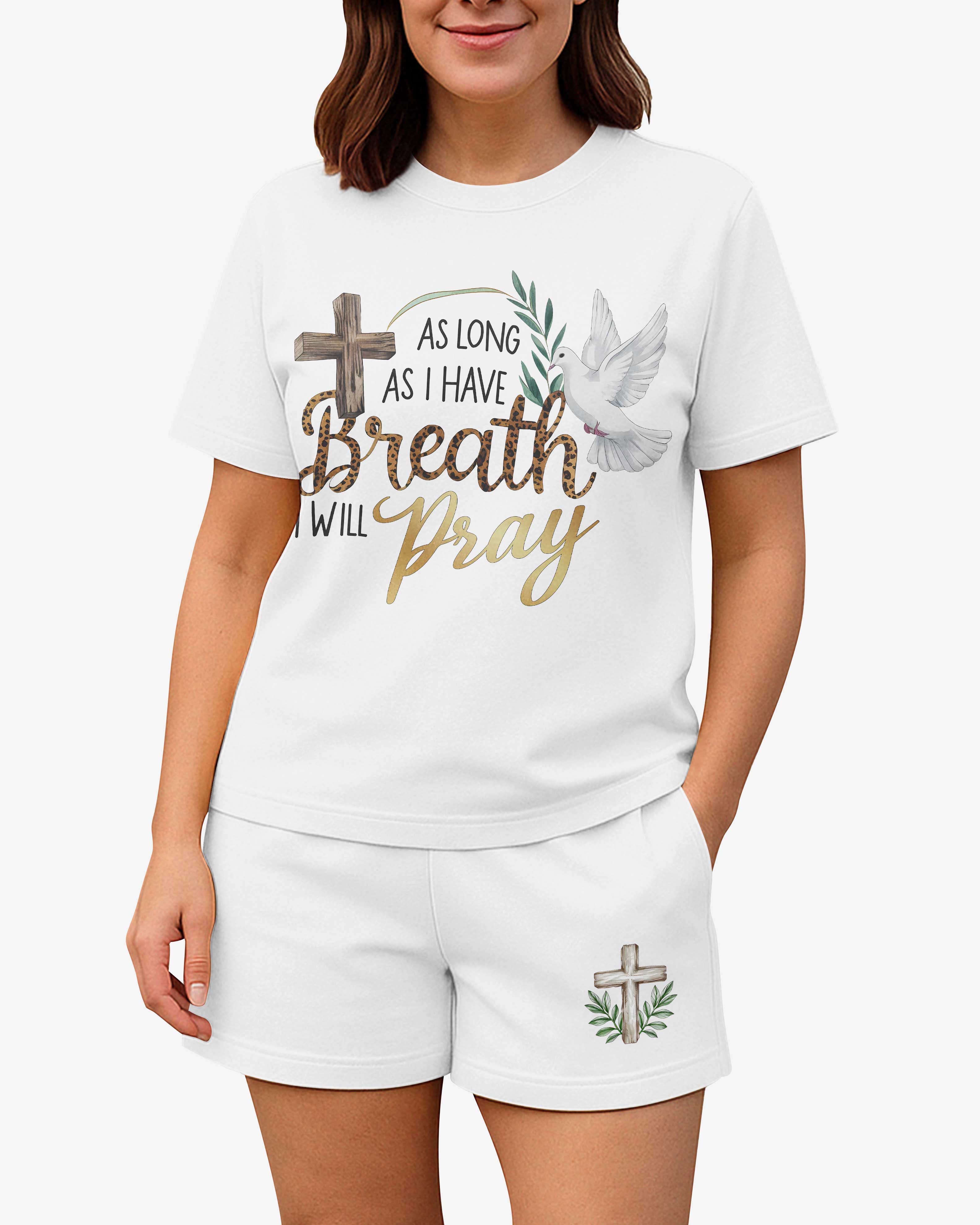 As Long As I Have Breath I Will Pray Women Casual Shorts