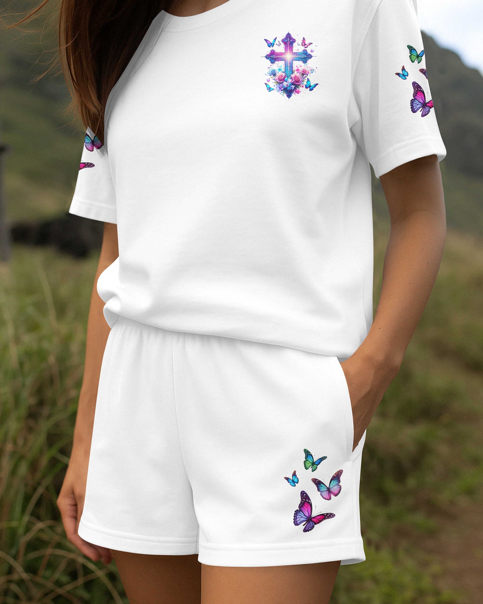 When Butterflies Appear All Over Print T-shirt