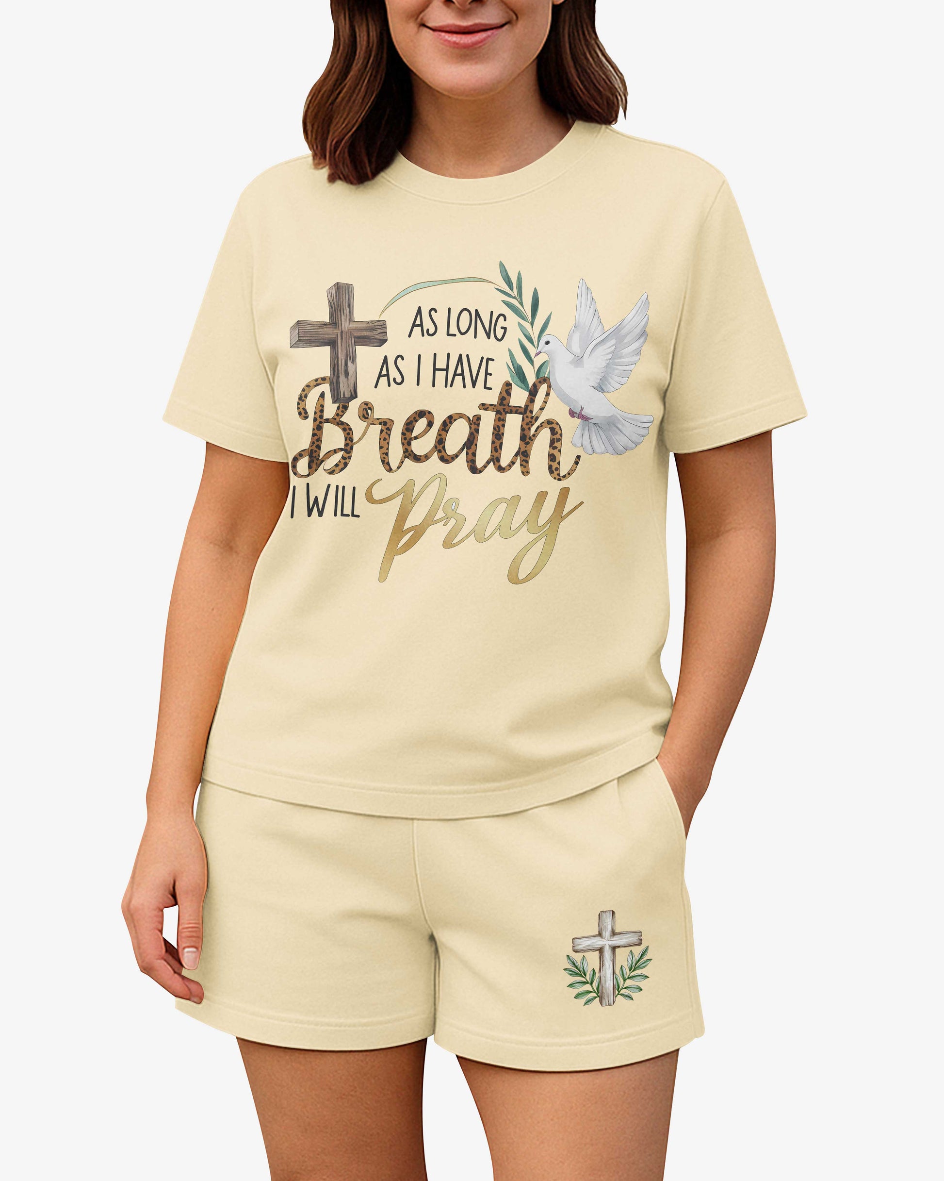 As Long As I Have Breath I Will Pray Women Casual Shorts