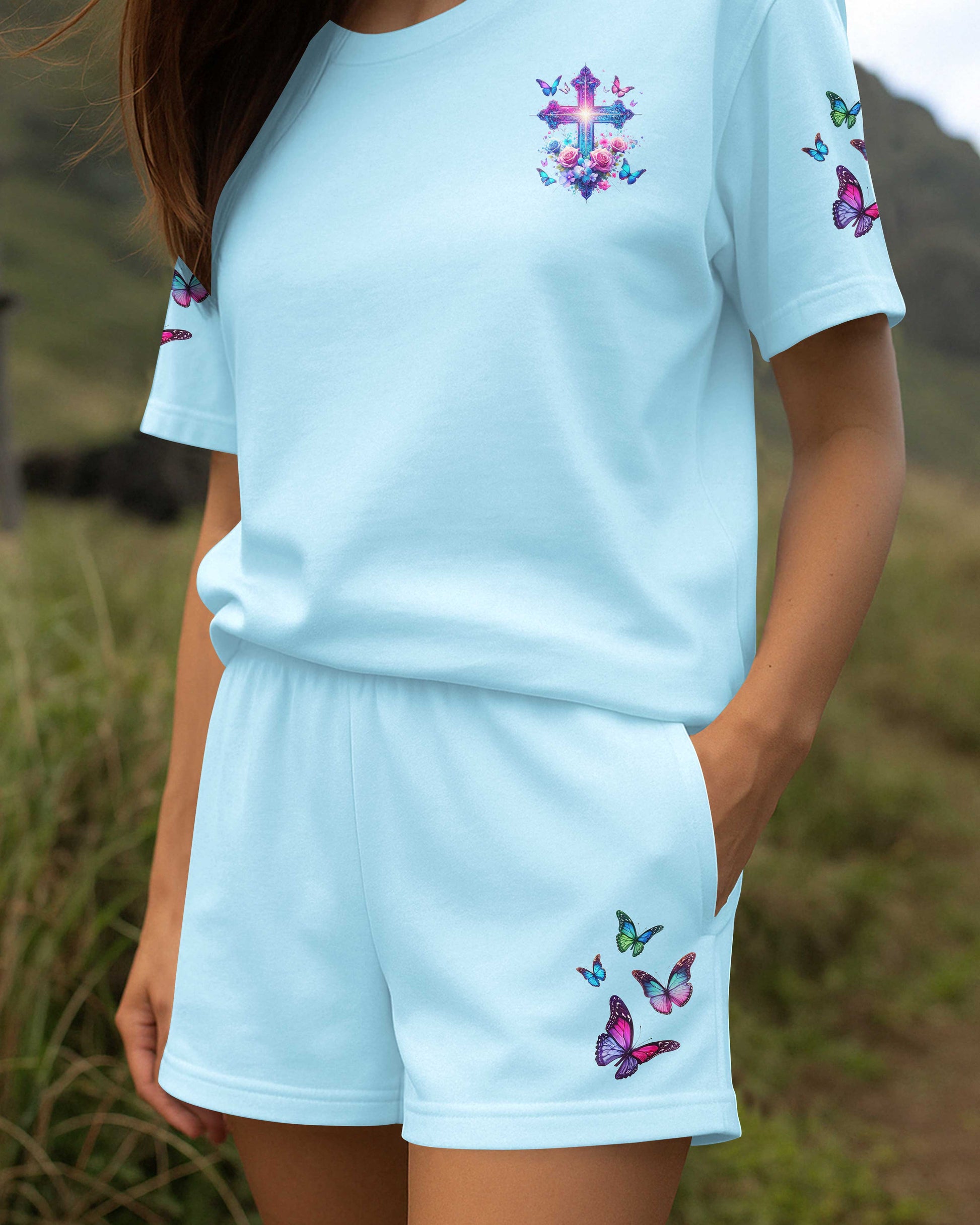 When Butterflies Appear All Over Print T-shirt