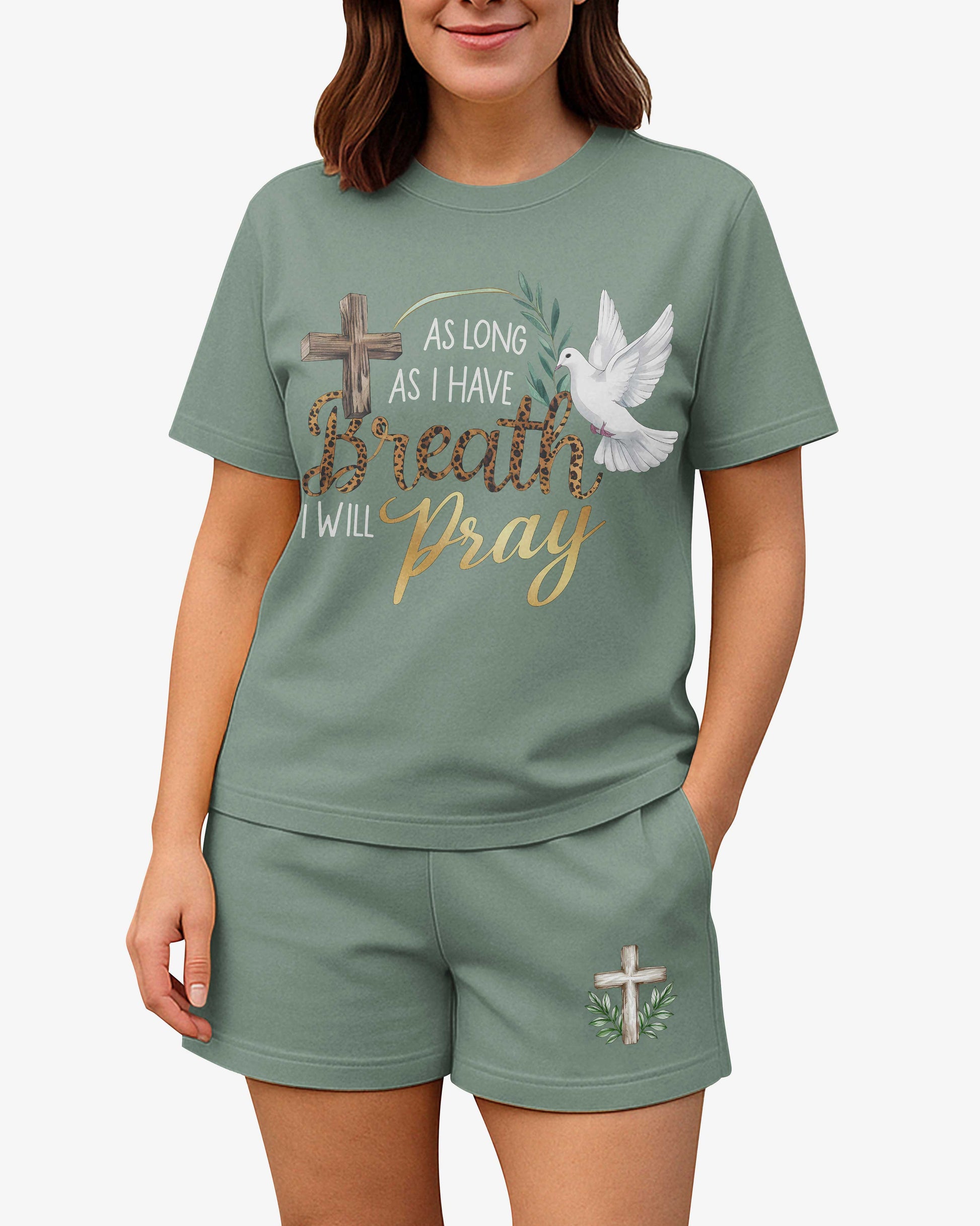 As Long As I Have Breath I Will Pray Women Casual Shorts