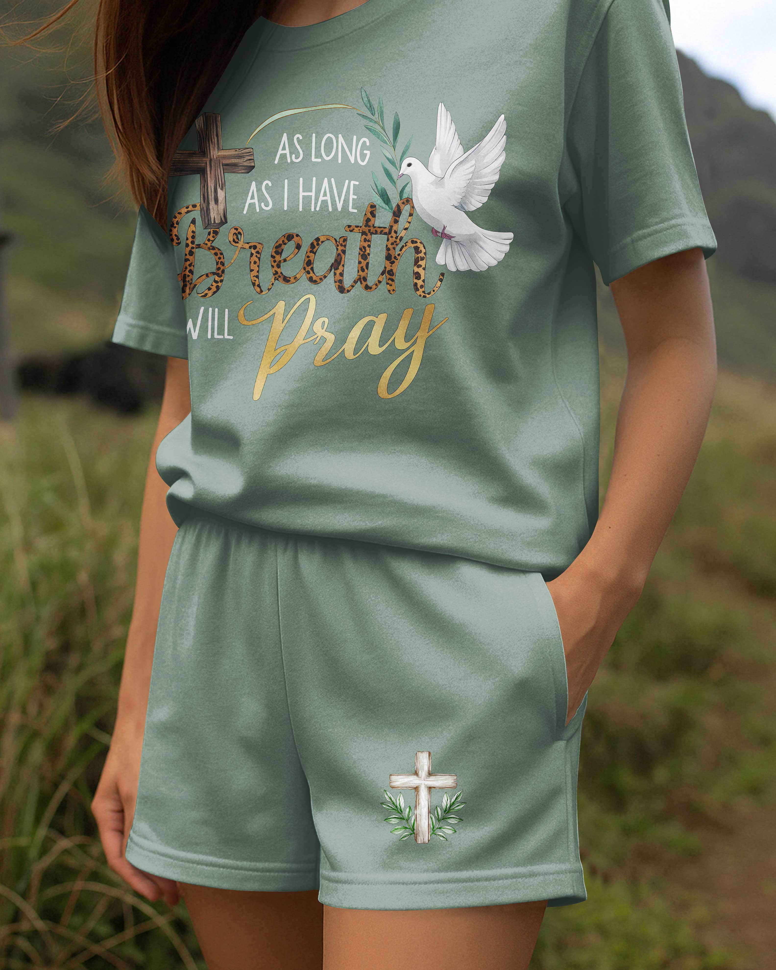 As Long As I Have Breath I Will Pray Women Casual Shorts